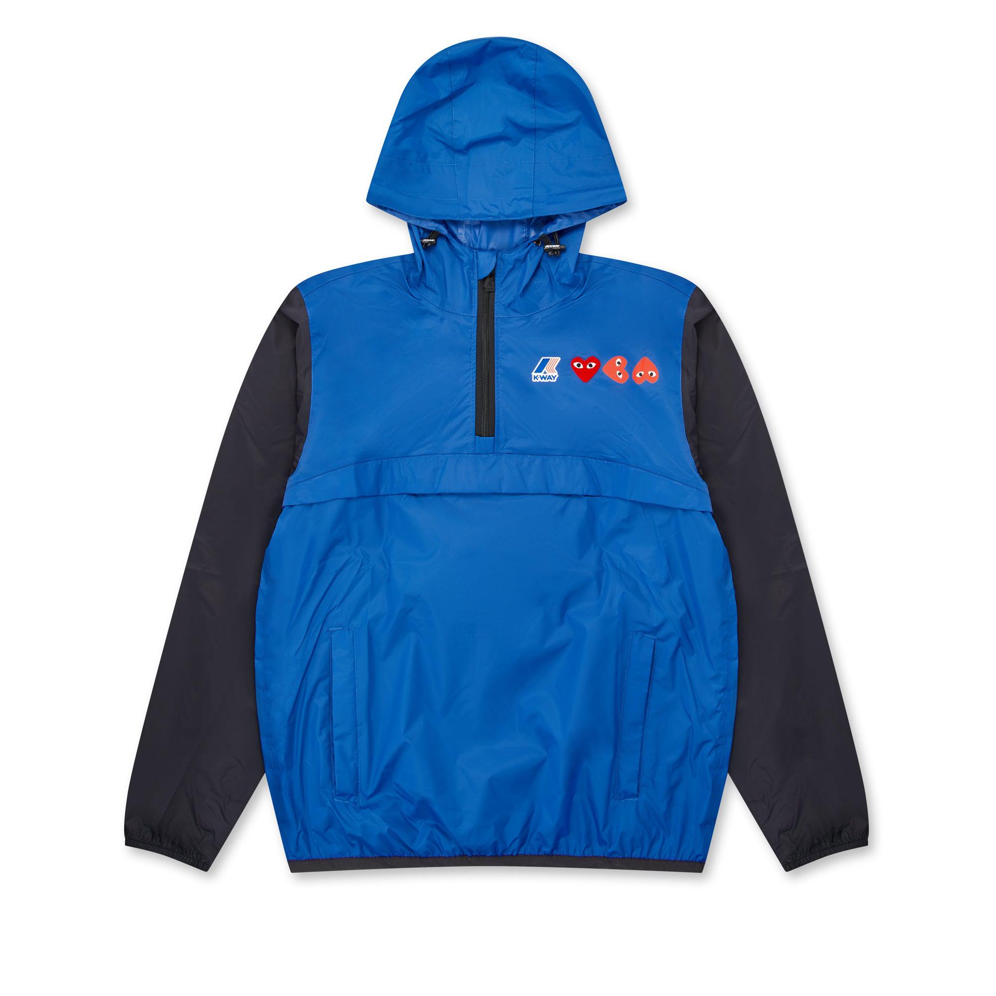 Play - K-Way Half Zip Jacket - (Blue/Black) by COMME DES GARCONS