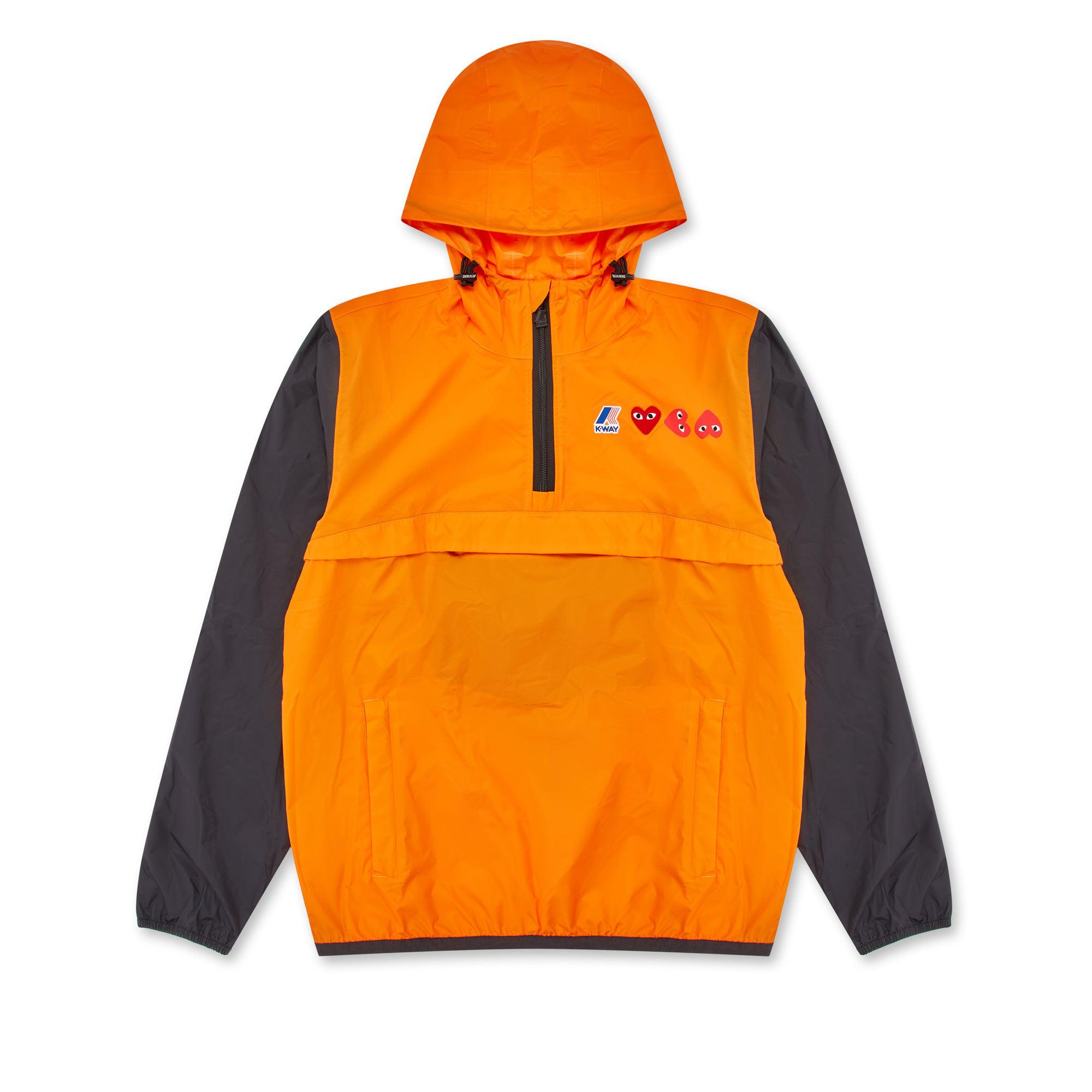 Play - K-Way Half Zip Jacket - (Orange/Black) by COMME DES GARCONS