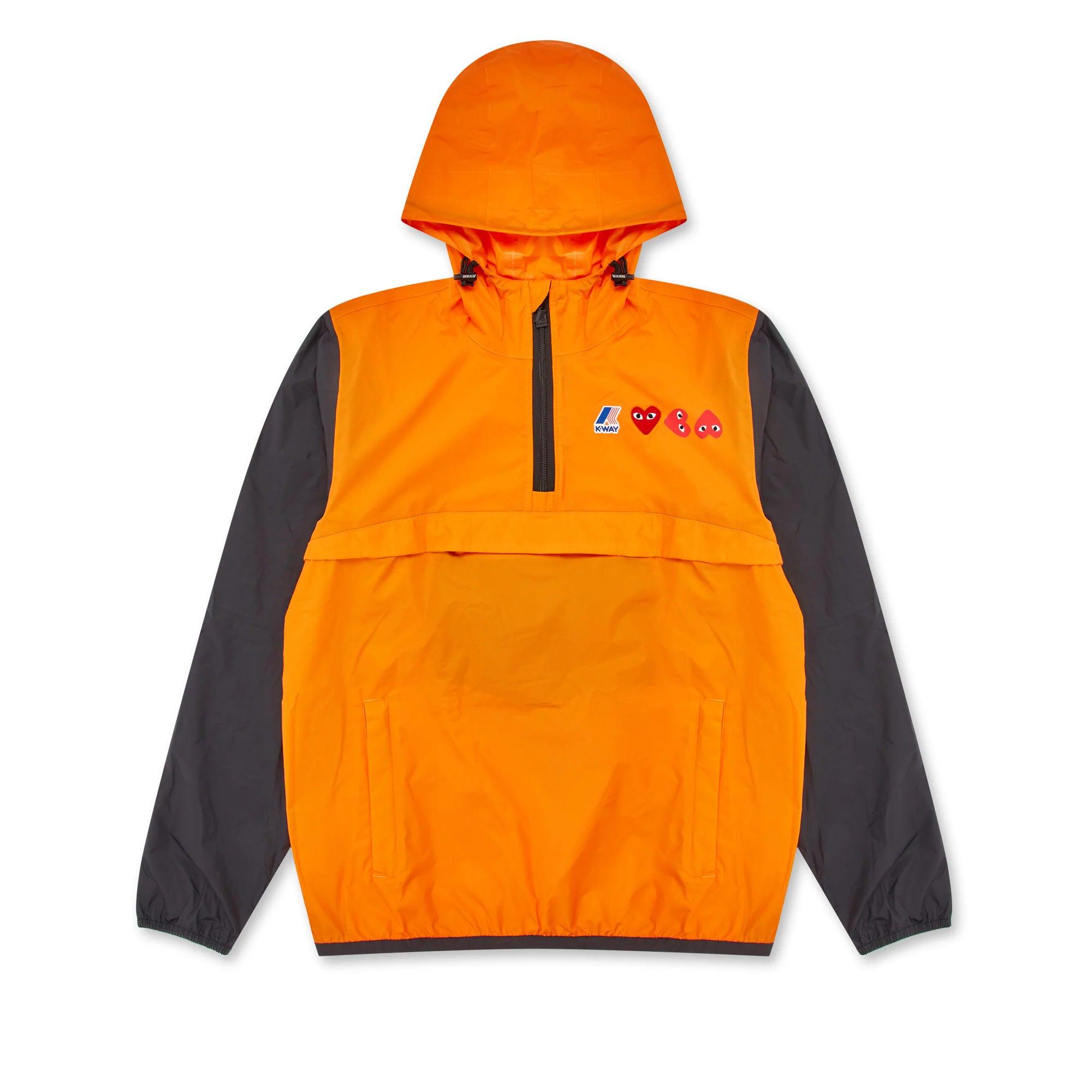 Play - K-Way Half Zip Jacket - (Orange/Black) by COMME DES GARCONS