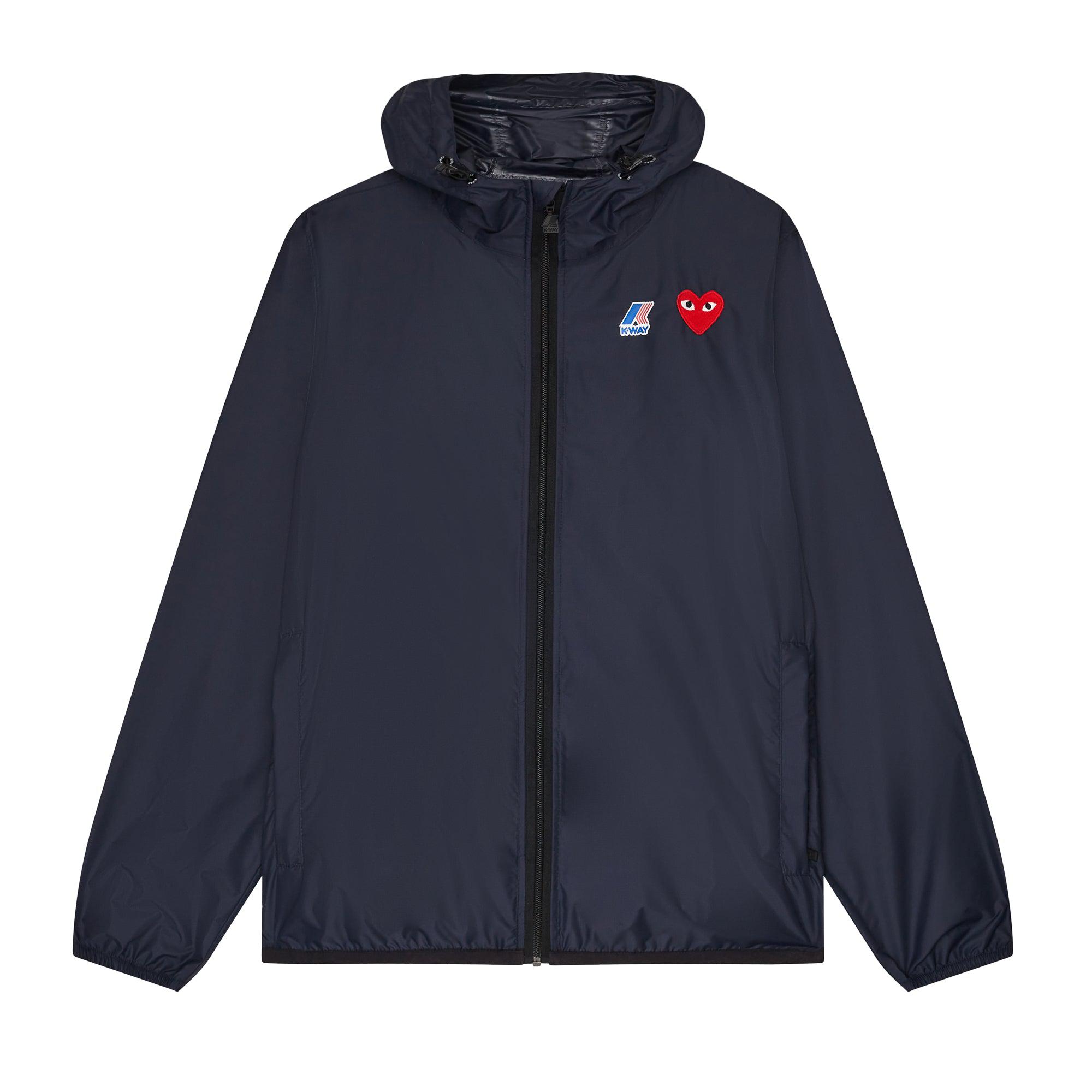 Play - K-Way Zip Jacket - (Navy) by COMME DES GARCONS