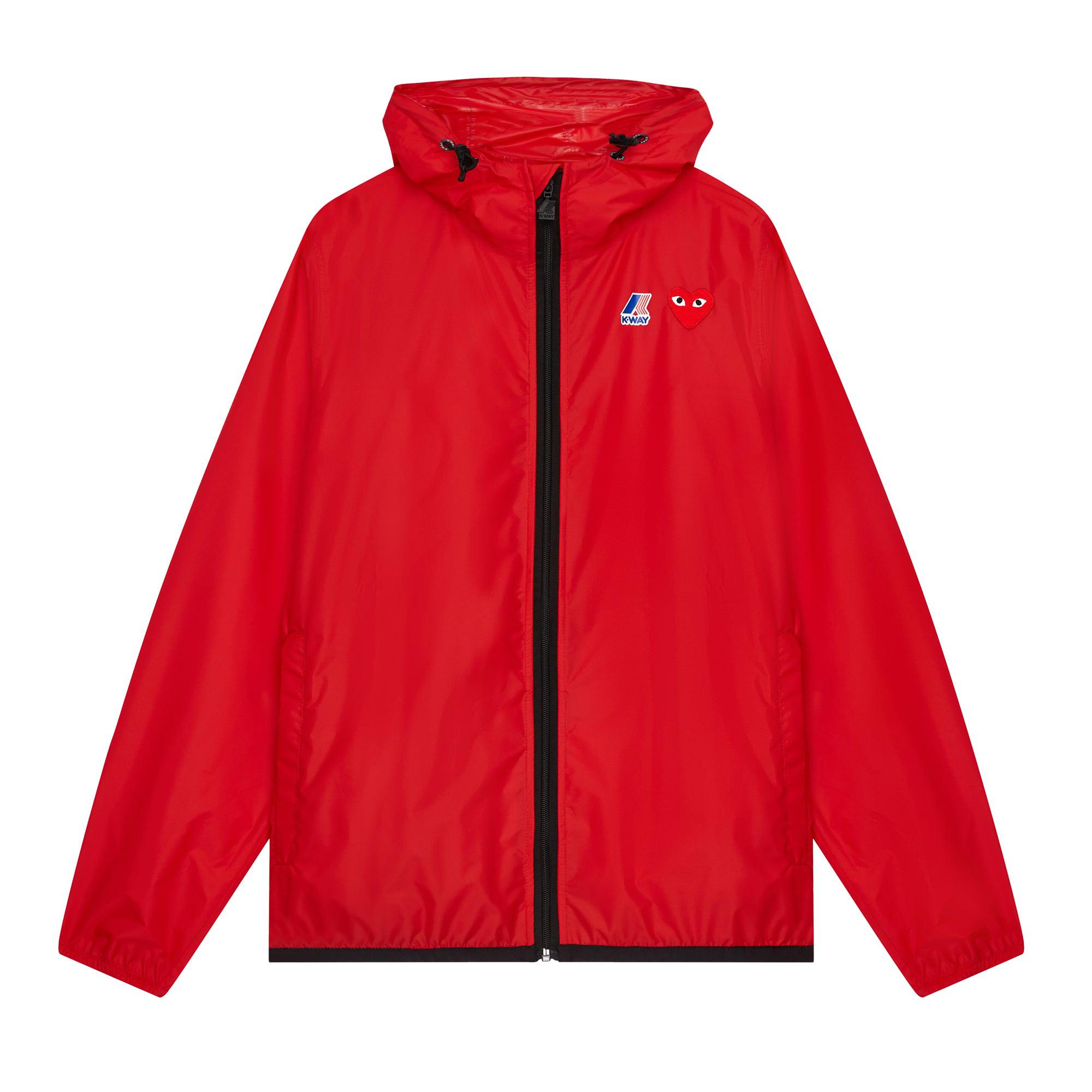Play - K-Way Zip Jacket - (Red) by COMME DES GARCONS
