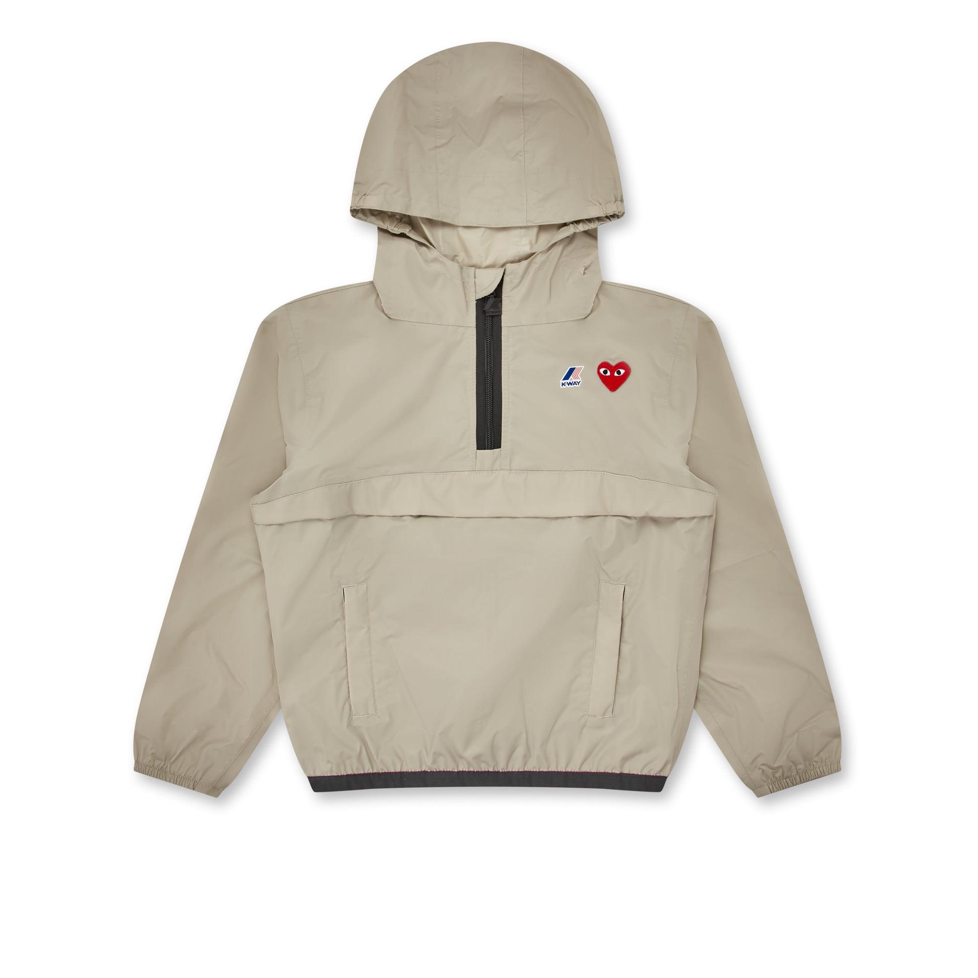 Play - Kids K-Way Half Zip Jacket - (Beige) by COMME DES GARCONS