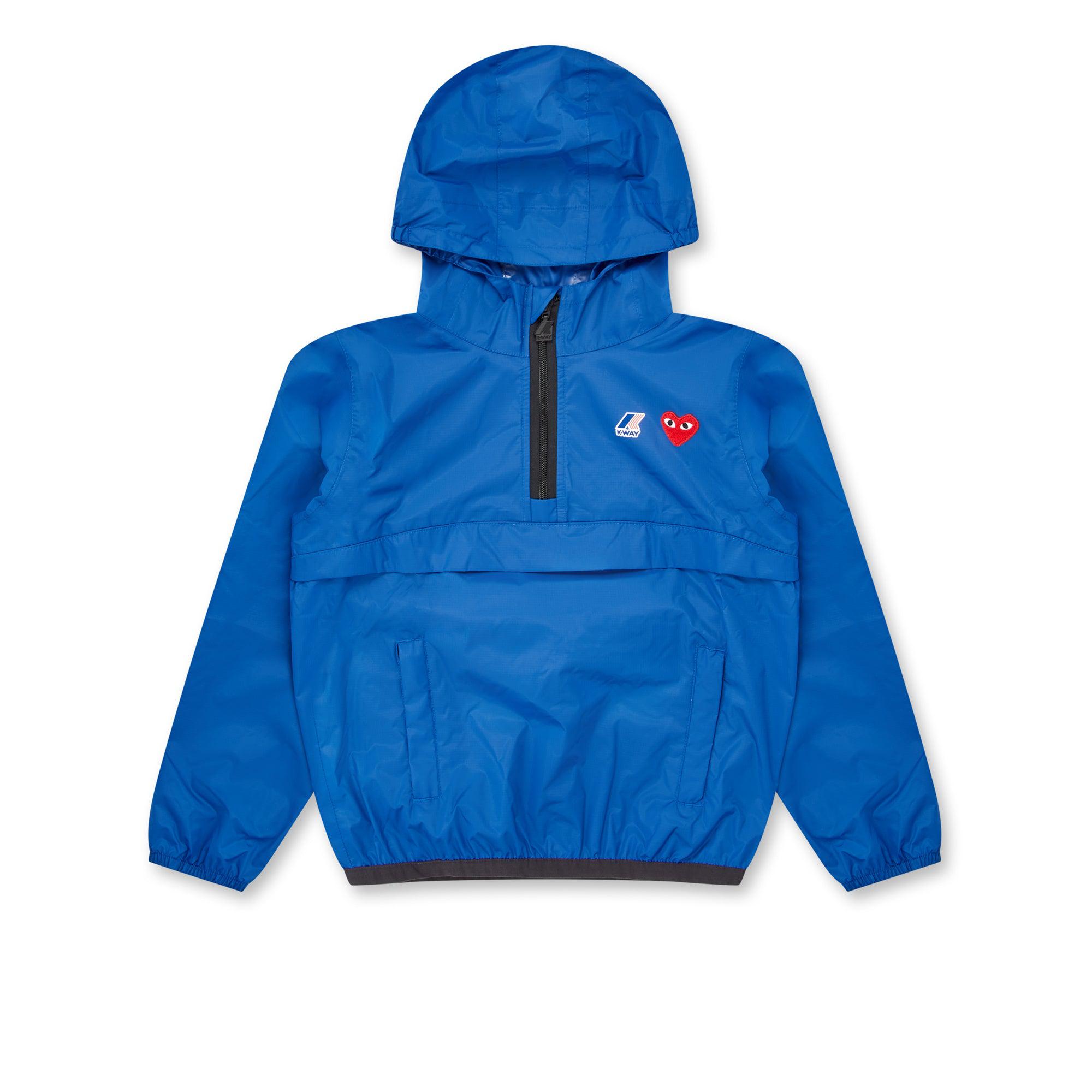 Play - Kids K-Way Half Zip Jacket - (Blue) by COMME DES GARCONS