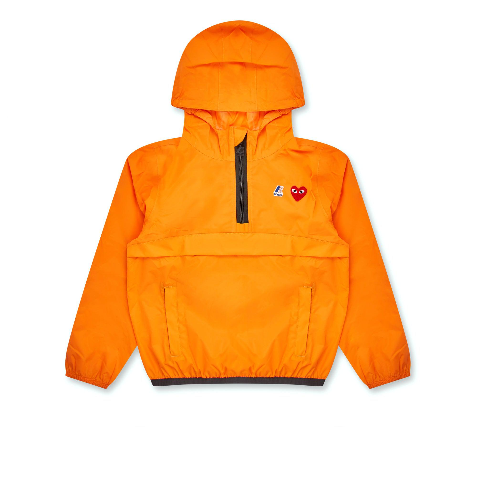 Play - Kids K-Way Half Zip Jacket - (Orange) by COMME DES GARCONS