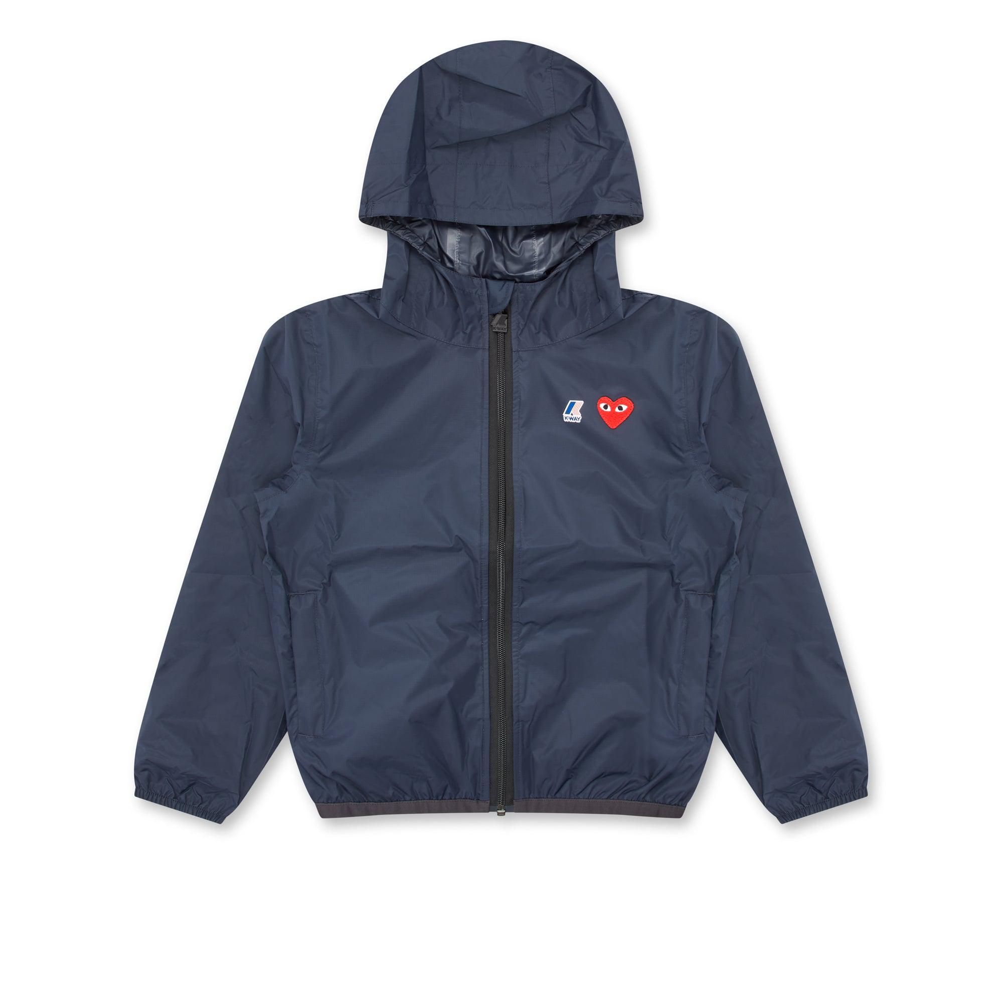 Play - Kids K-Way Zip Jacket - (Navy) by COMME DES GARCONS