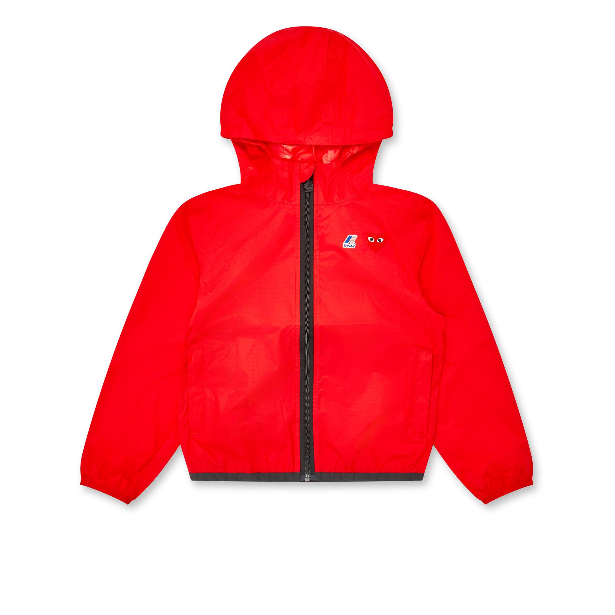 Play - Kids K-Way Zip Jacket - (Red) by COMME DES GARCONS