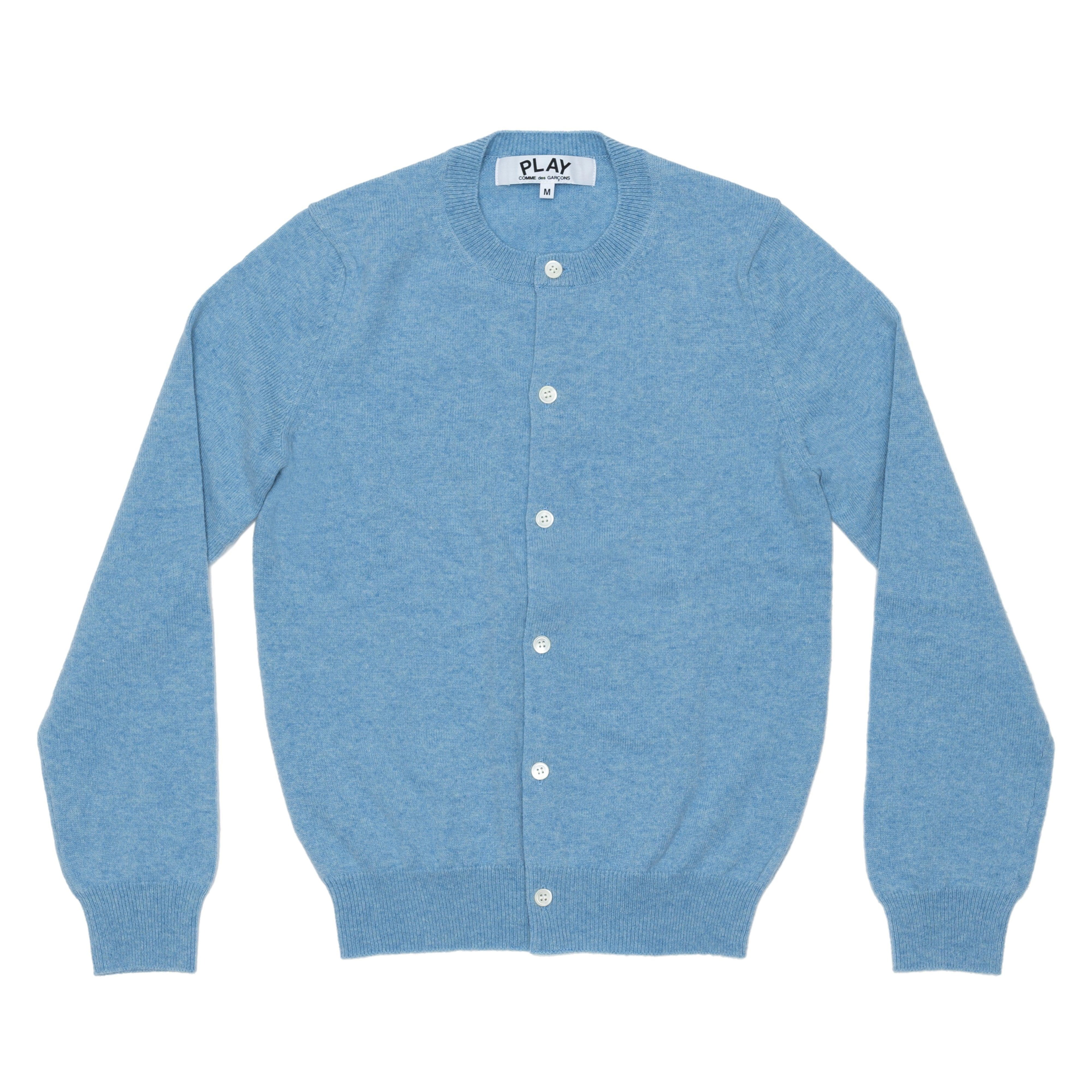 Play - Ladies' Lambswool Cardigan - (Blue) by COMME DES GARCONS