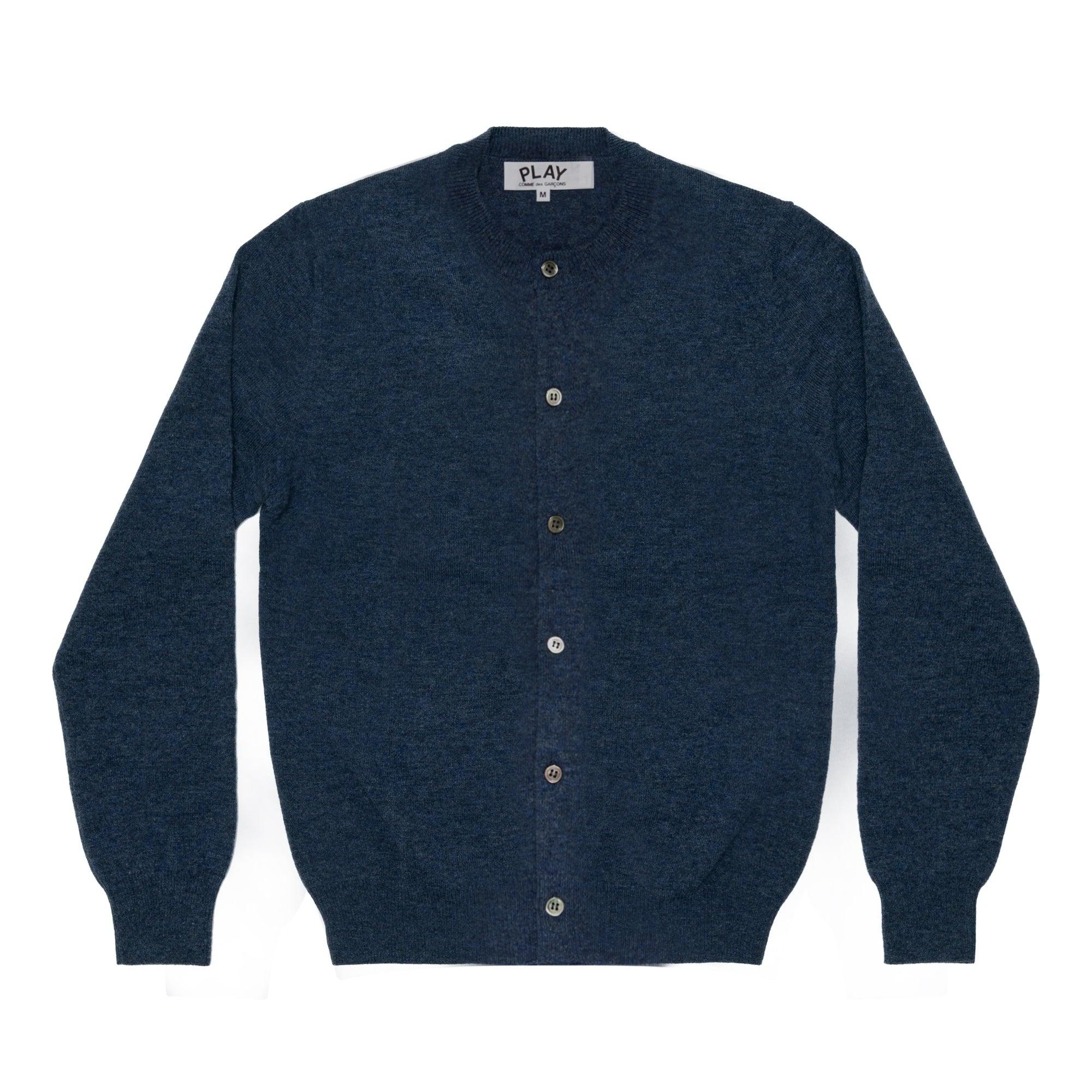 Play - Ladies' Lambswool Cardigan - (Navy) by COMME DES GARCONS