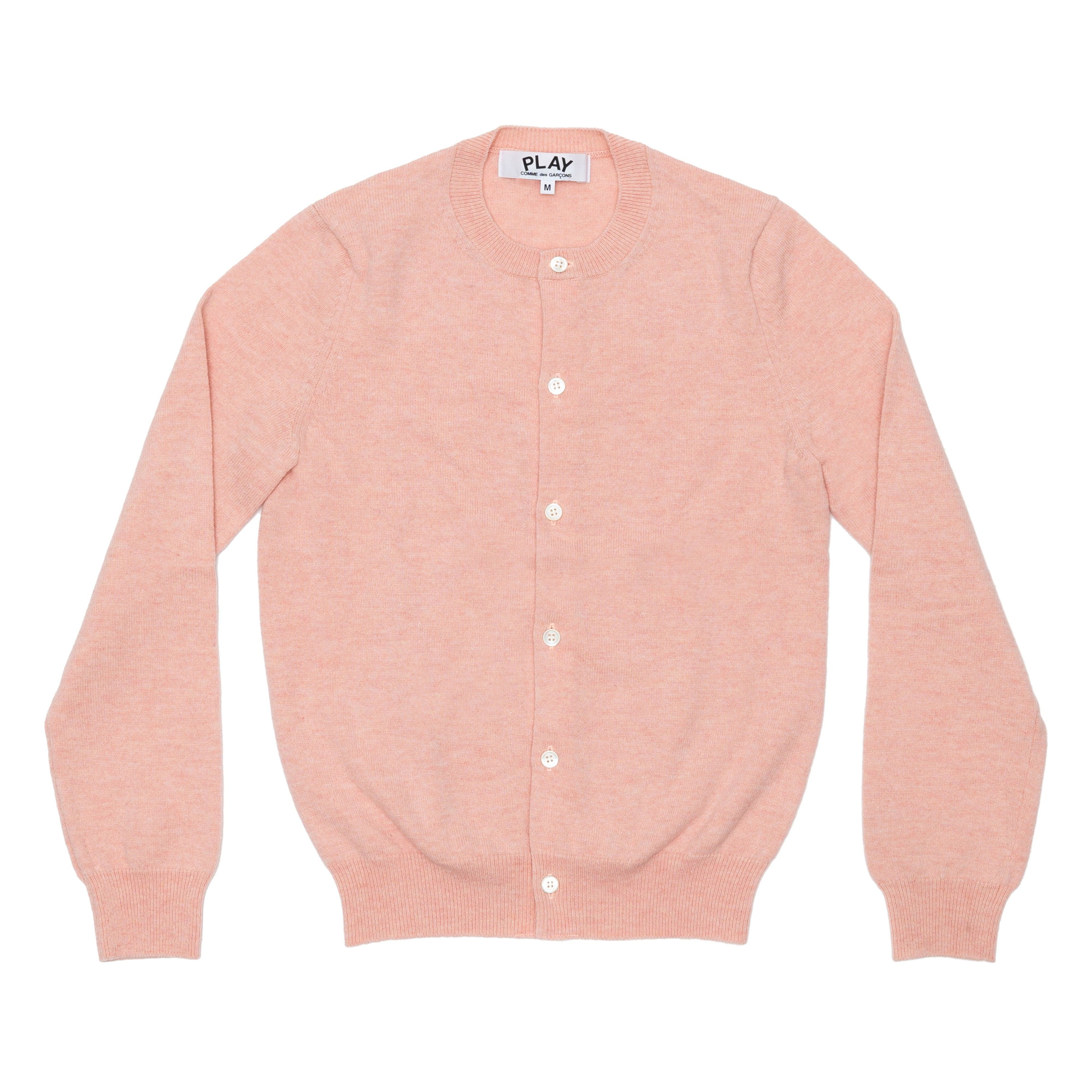 Play - Ladies' Lambswool Cardigan - (Pink) by COMME DES GARCONS