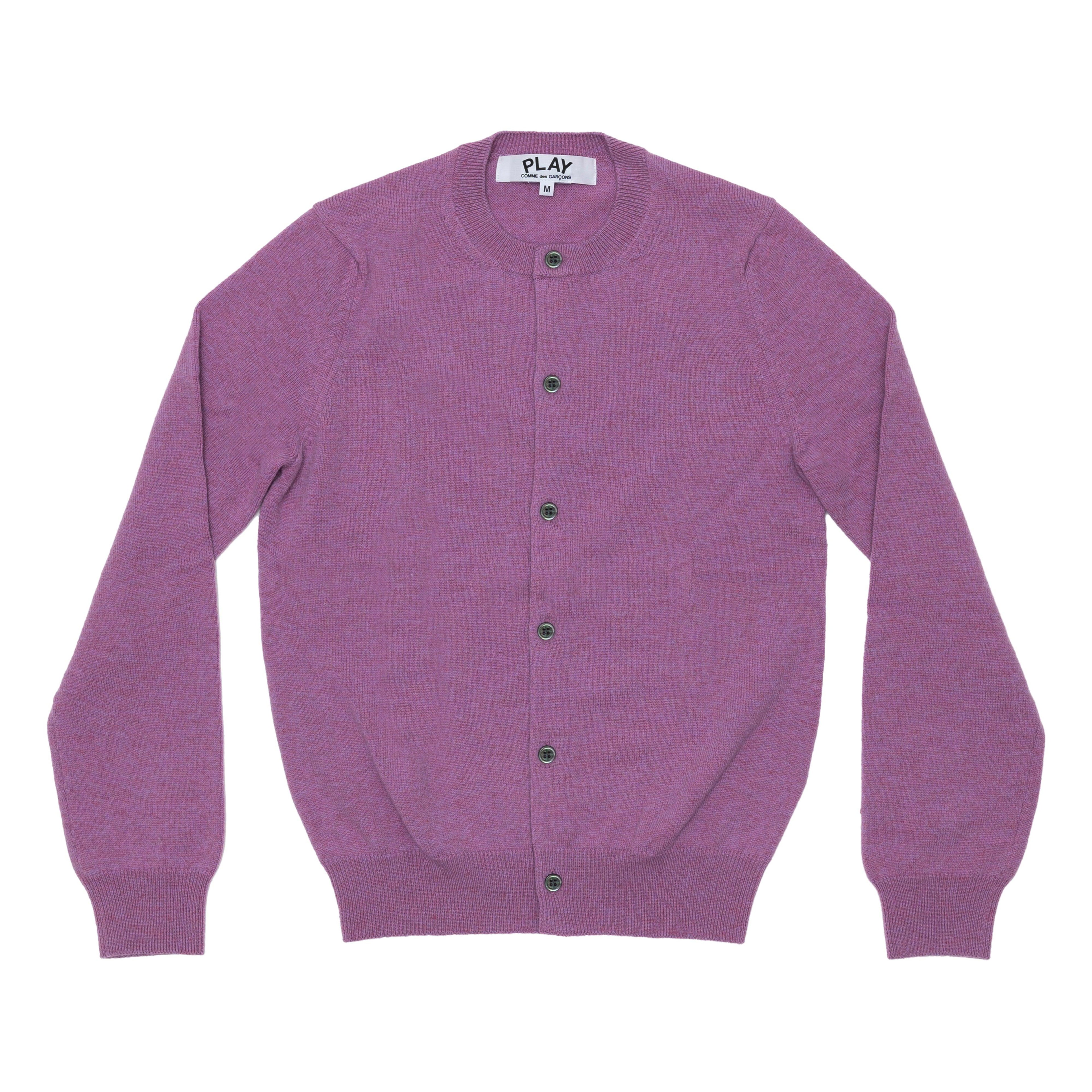 Play - Ladies' Lambswool Cardigan - (Purple) by COMME DES GARCONS