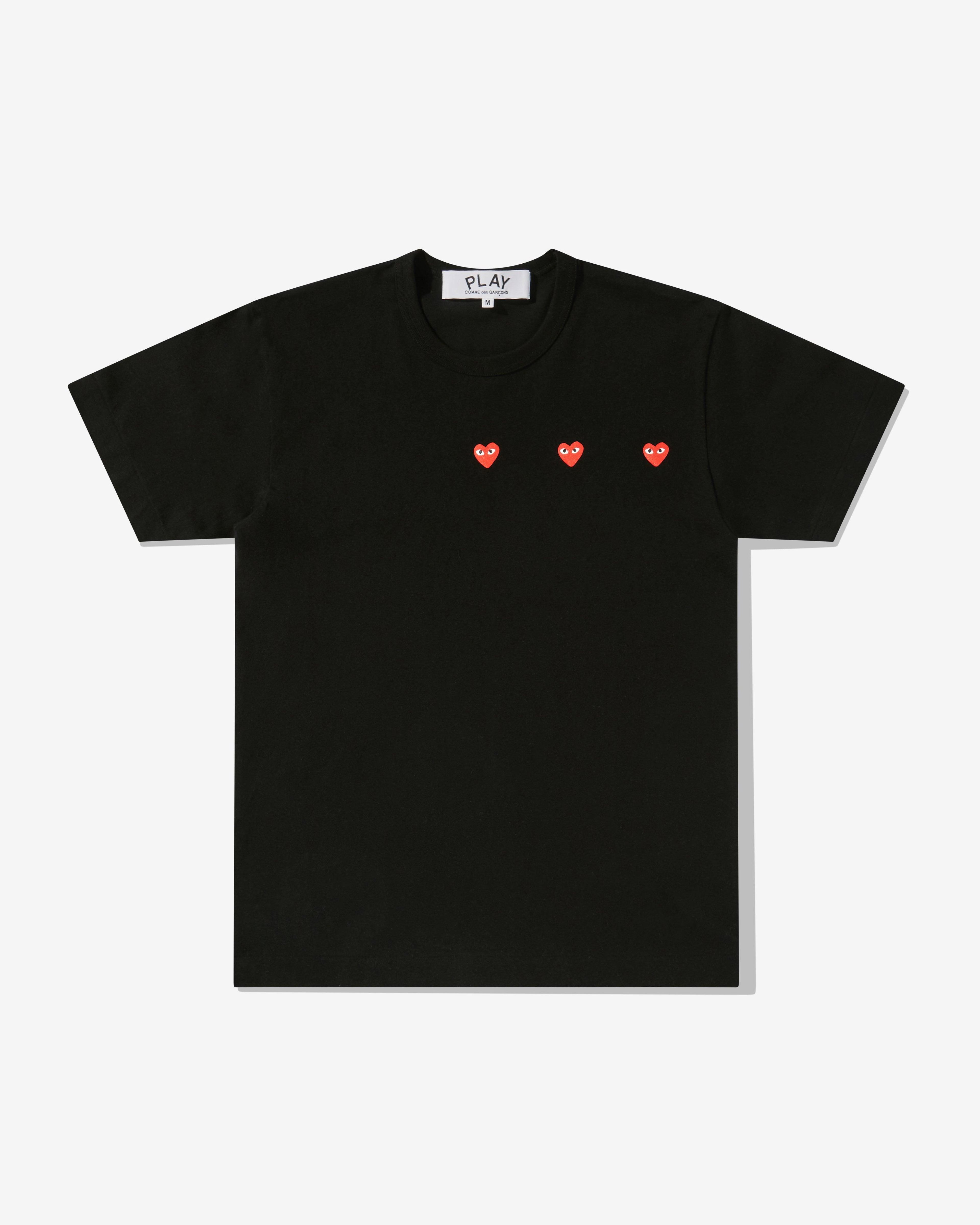 Play - Multi Red Heart T-Shirt - (Black) by COMME DES GARCONS