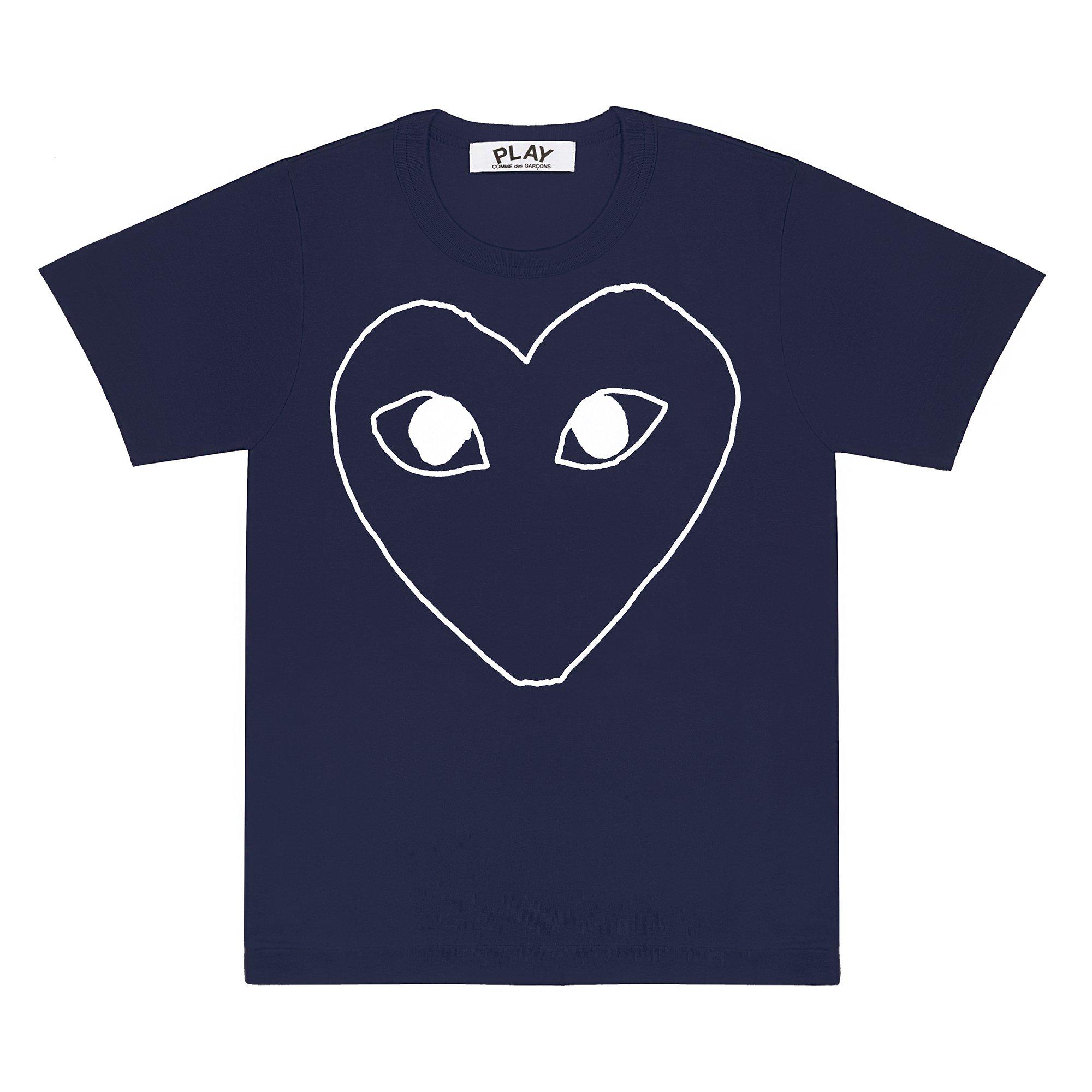 Play - Navy T-Shirt by COMME DES GARCONS
