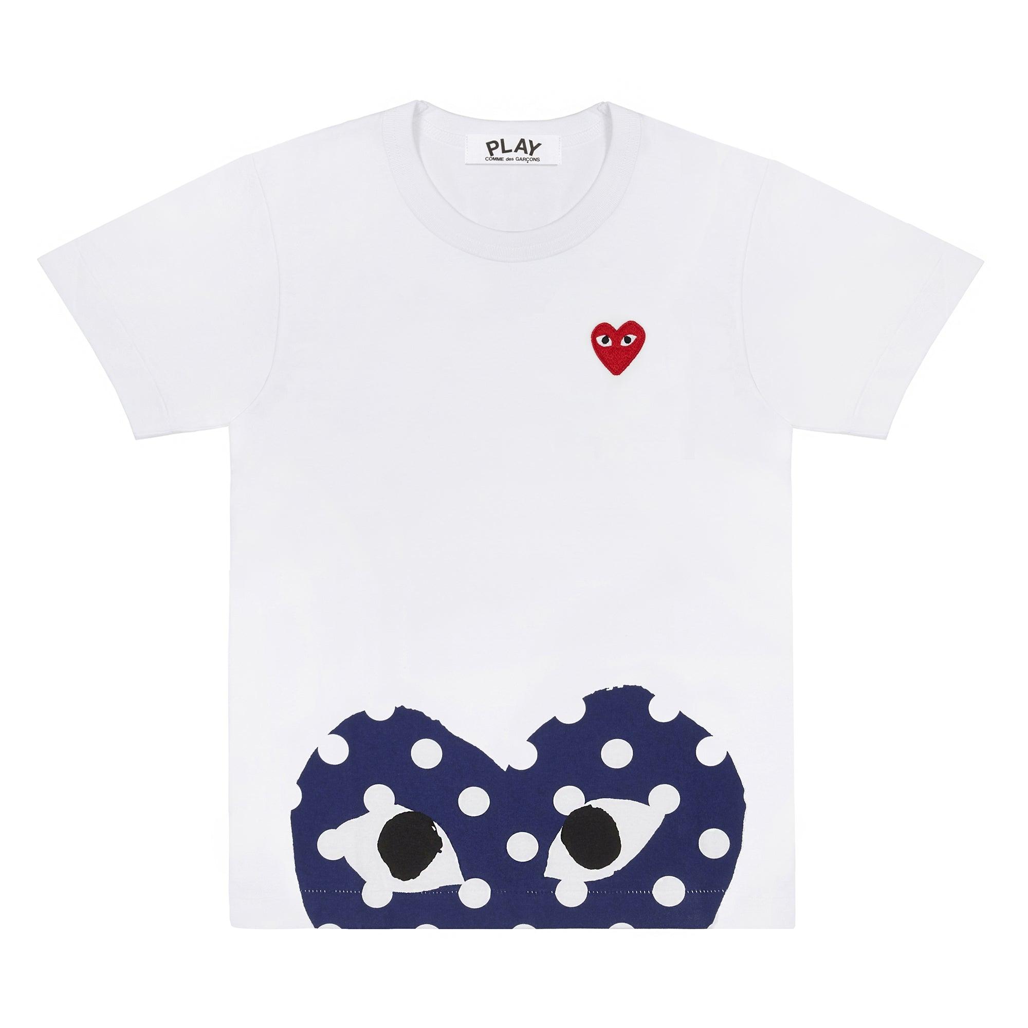 Play - Polka Dot Peek-A-Boo HeartT-Shirt - (T235)(T236)(White) by COMME DES GARCONS