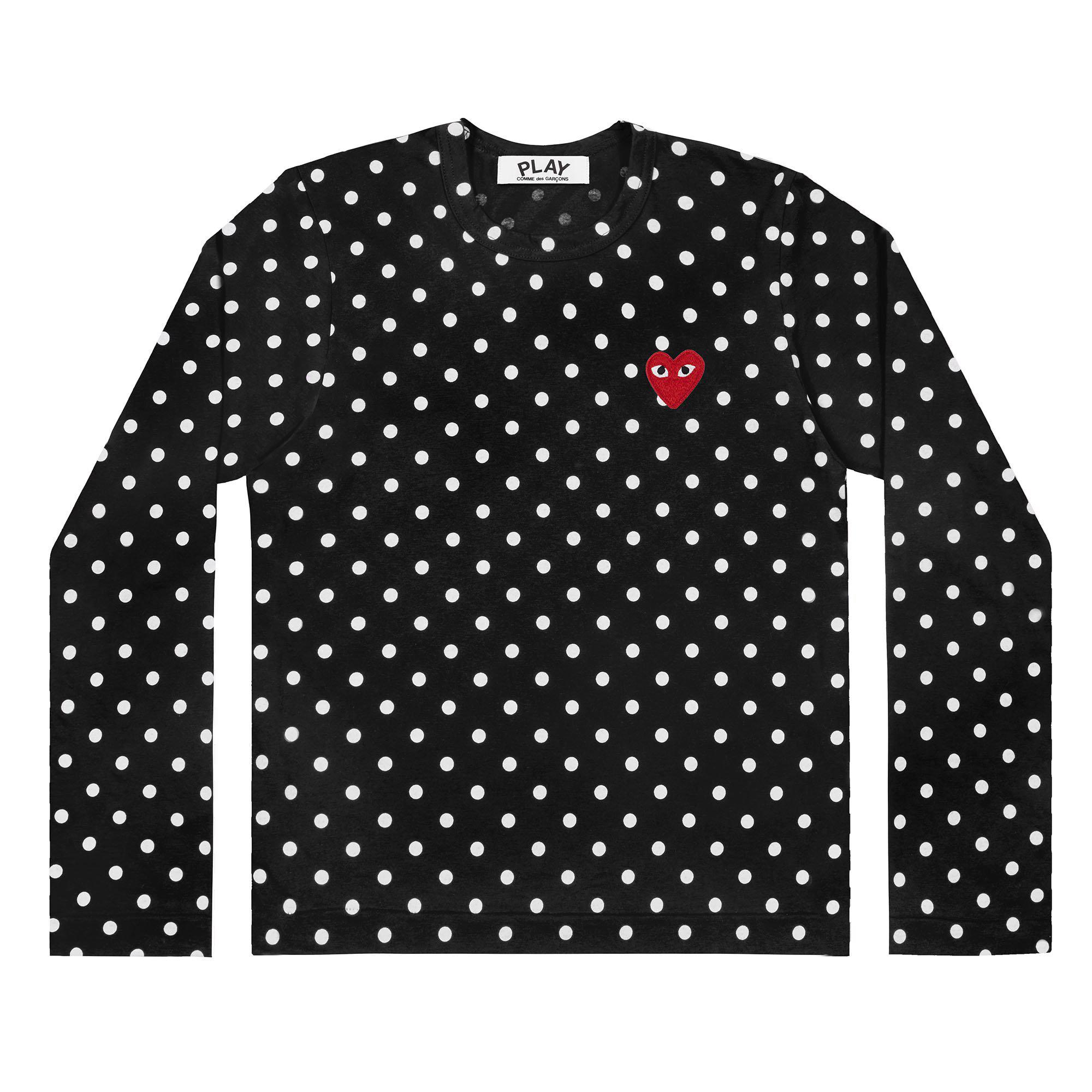 Play - Polka Dot T-Shirt - (Black/White) by COMME DES GARCONS