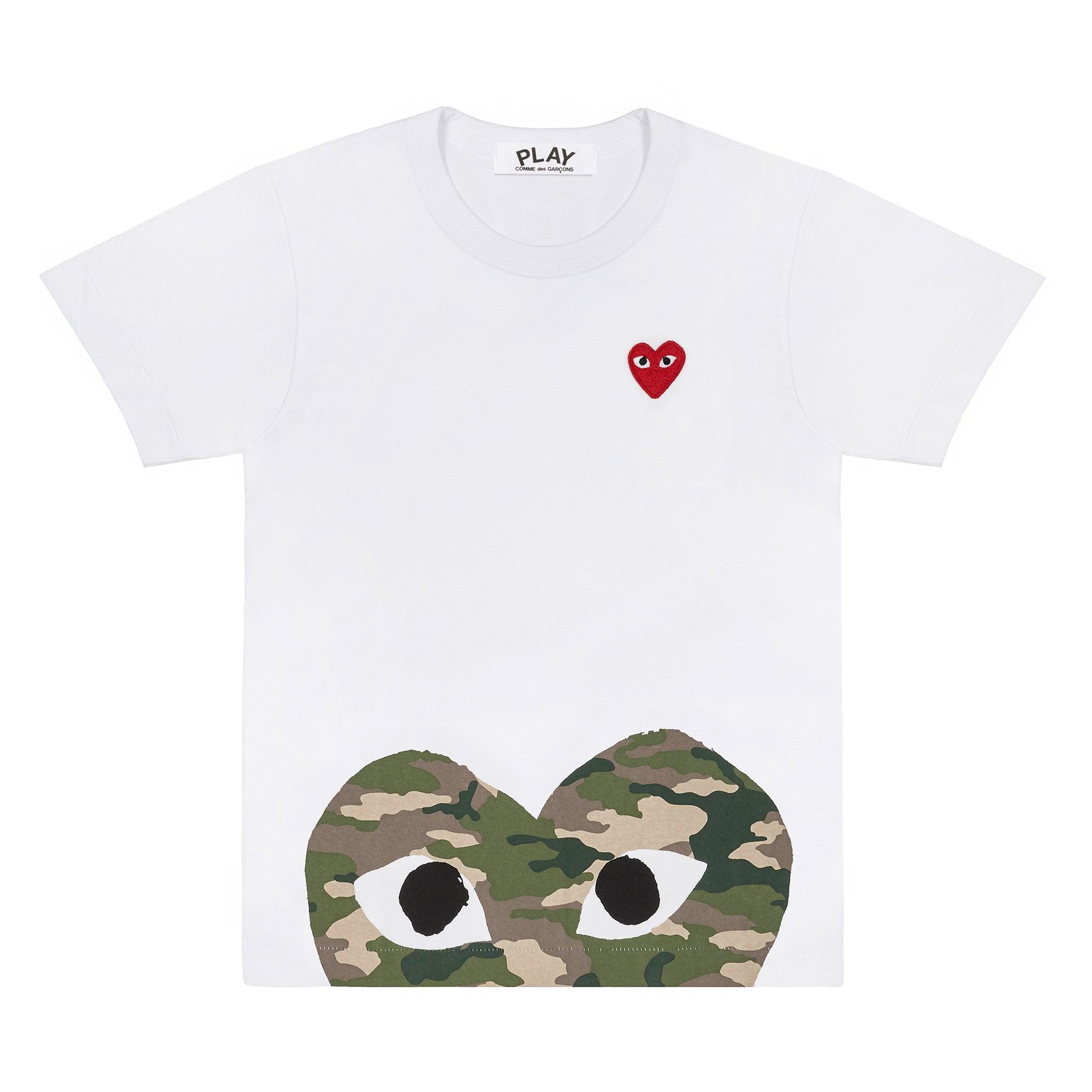 Play - Printed Camouflage Heart T-Shirt - (White) by COMME DES GARCONS