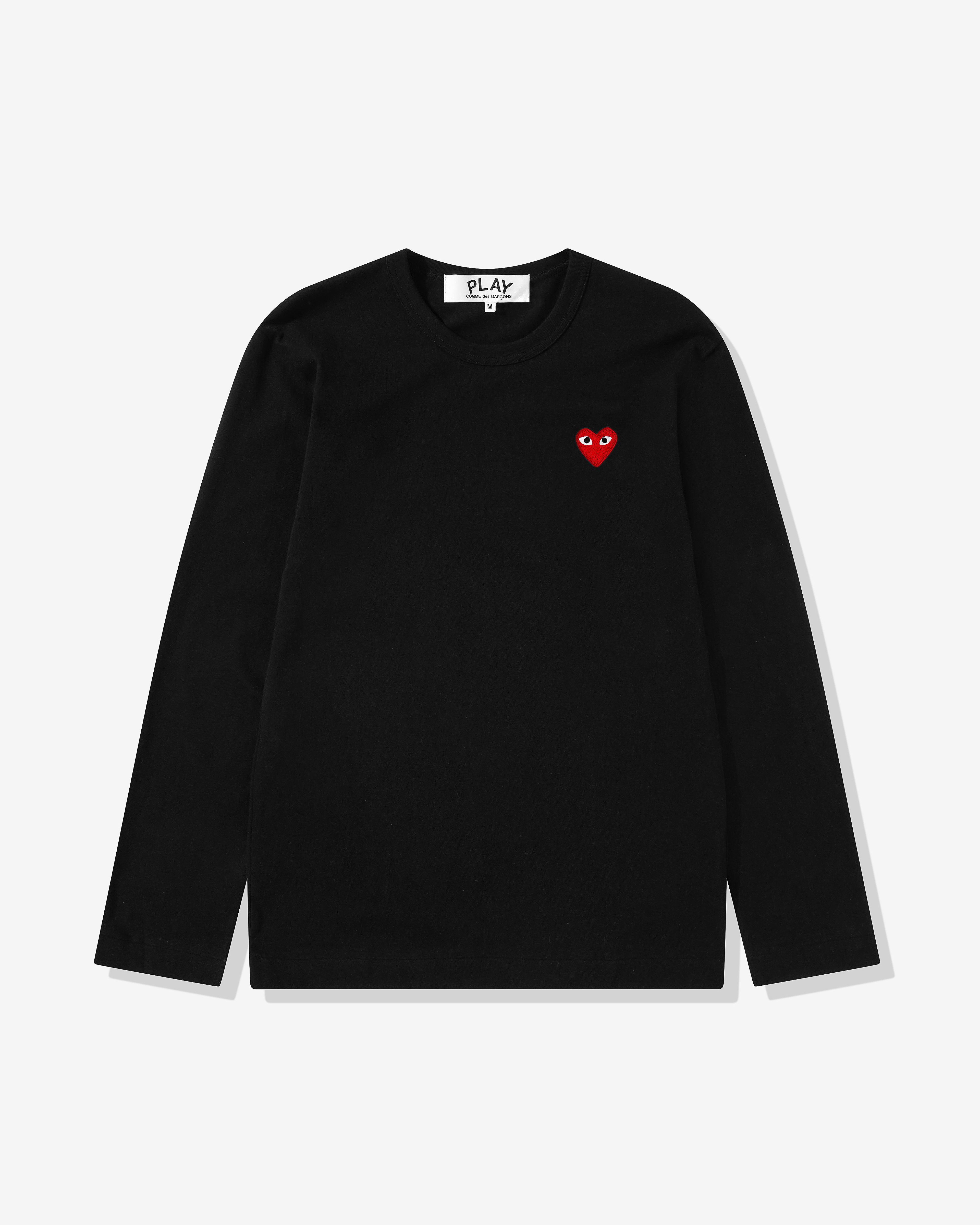 Play - Red Heart Long Sleeve T-Shirt - (Black) by COMME DES GARCONS
