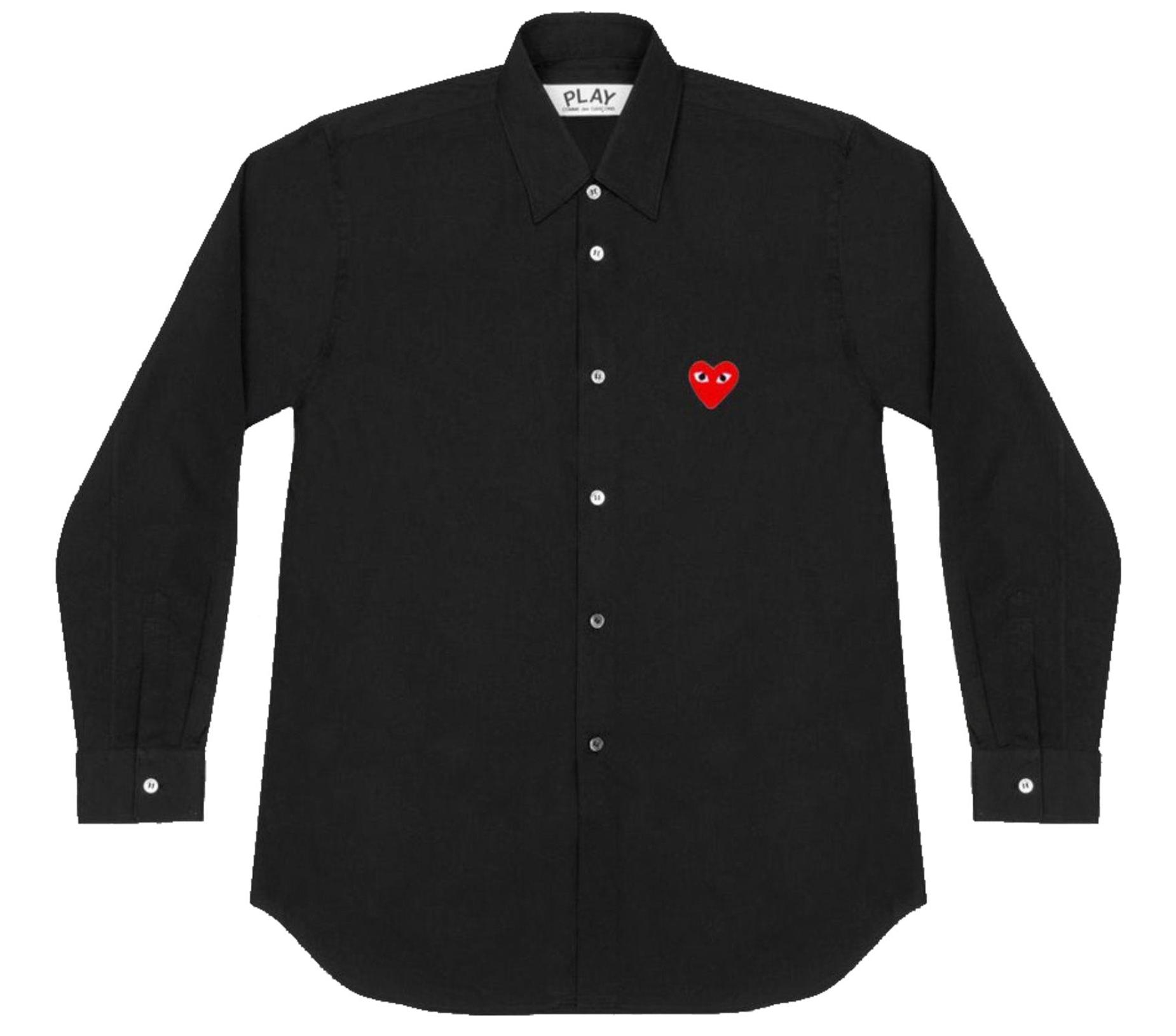 Play - Red Heart Shirt - (B001)(B002)(Black) by COMME DES GARCONS