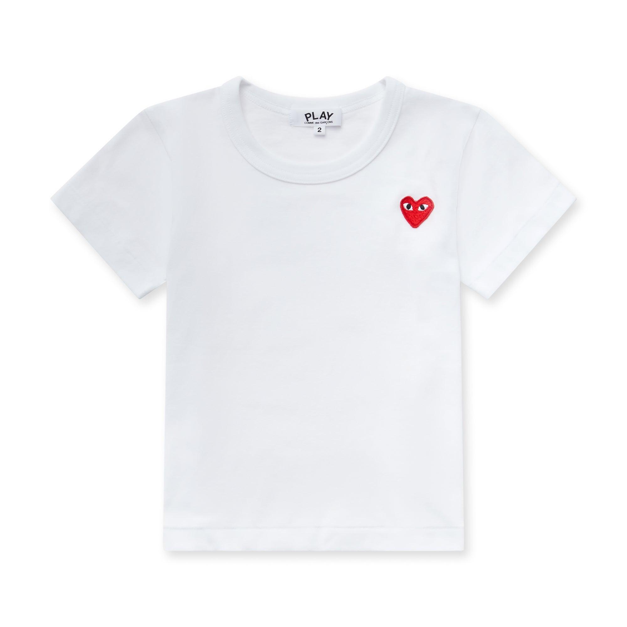 Play - Red Kid’s T-Shirt - (White) by COMME DES GARCONS