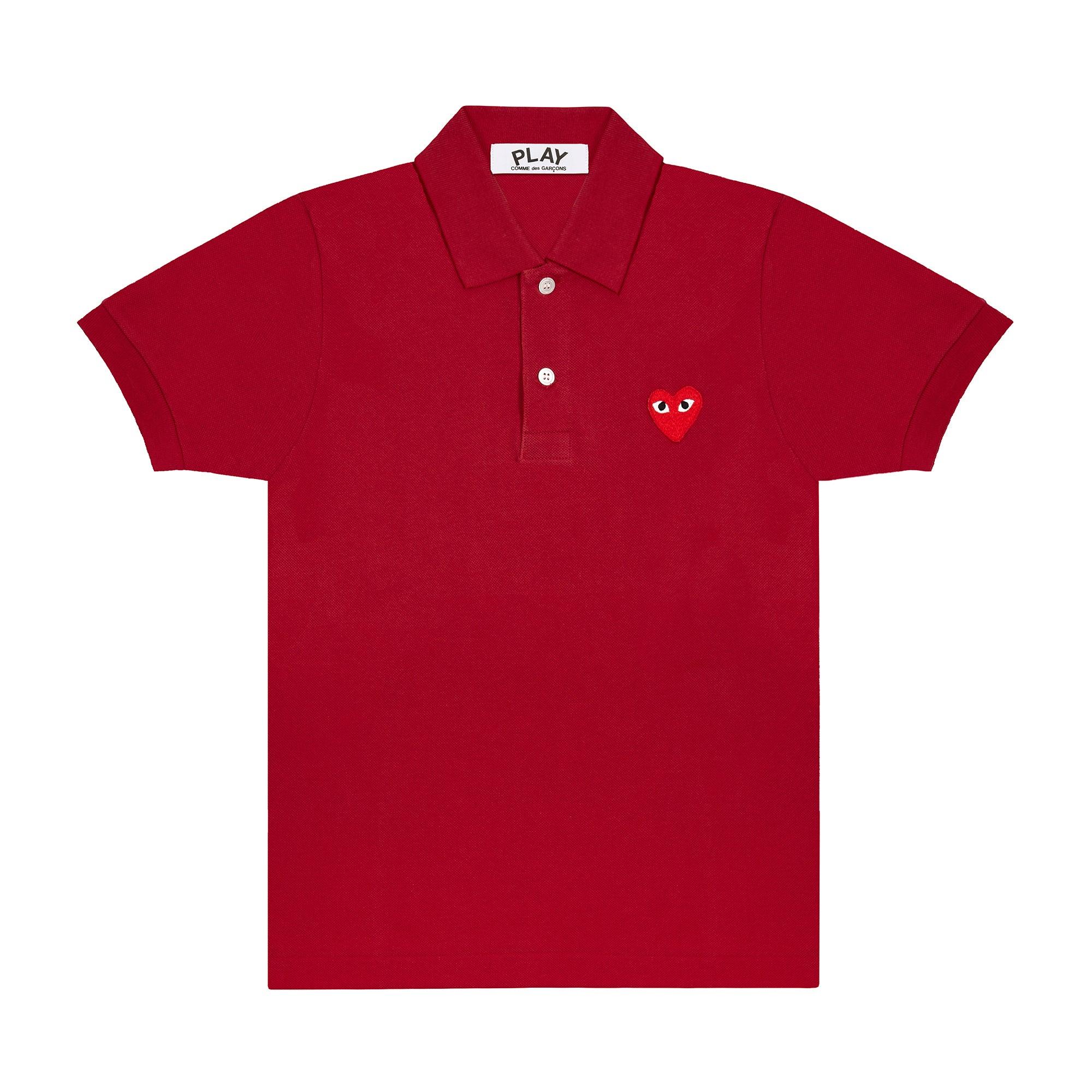 Play - Red Polo Shirt - (T005)(T006)(Burgundy) by COMME DES GARCONS