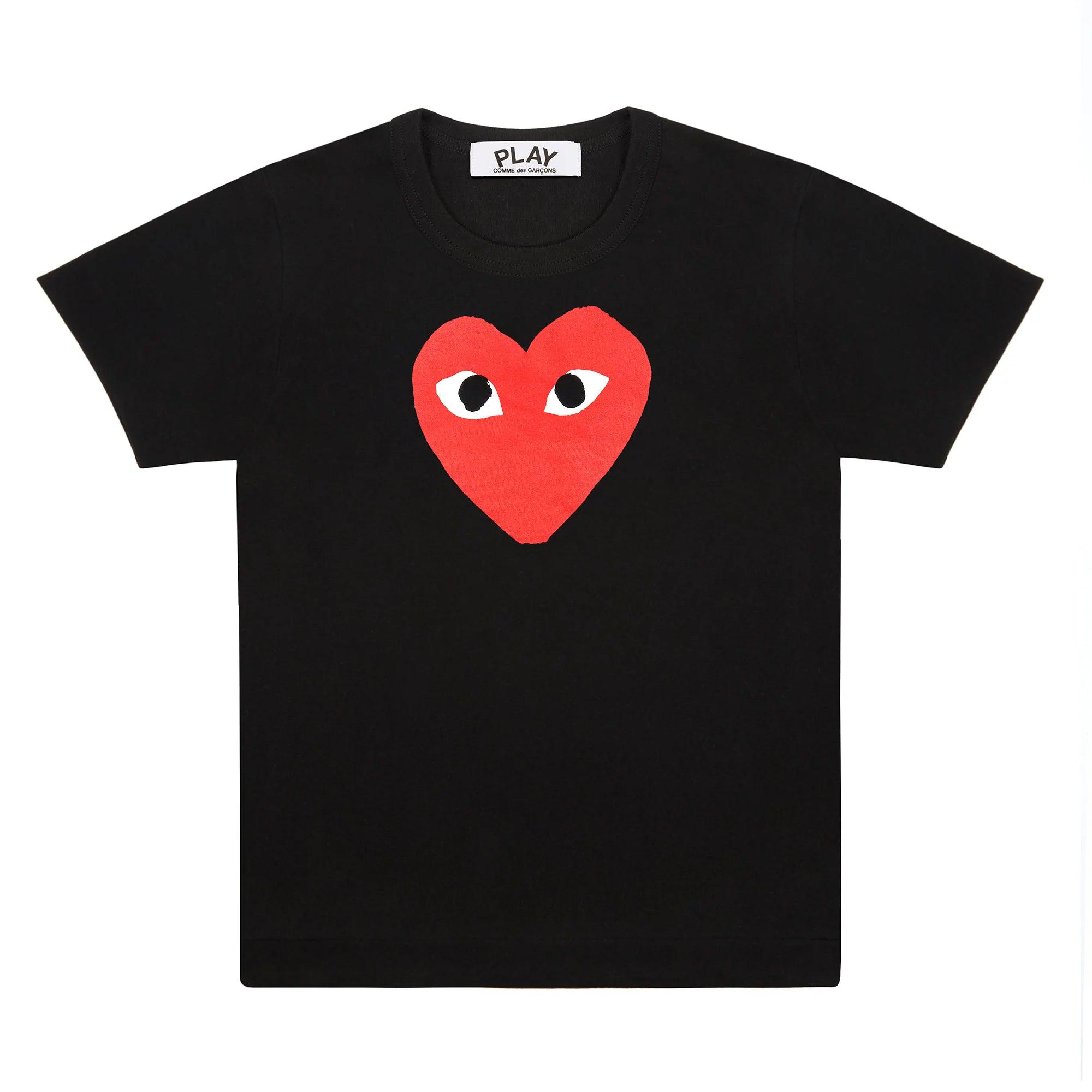 Play - Red T-Shirt - (T111)(T112)(Black) by COMME DES GARCONS