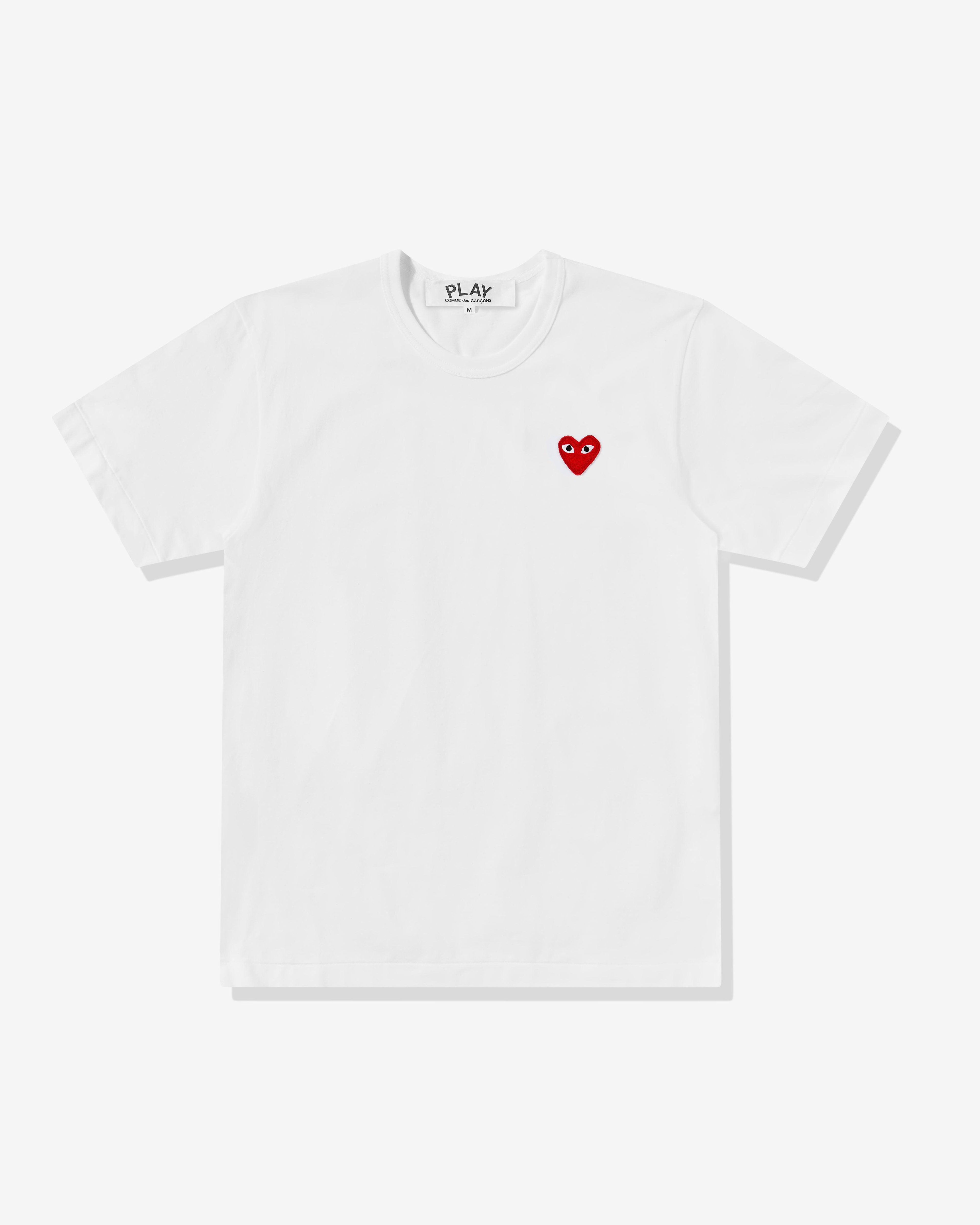 Play - Red T-Shirt - (White) by COMME DES GARCONS