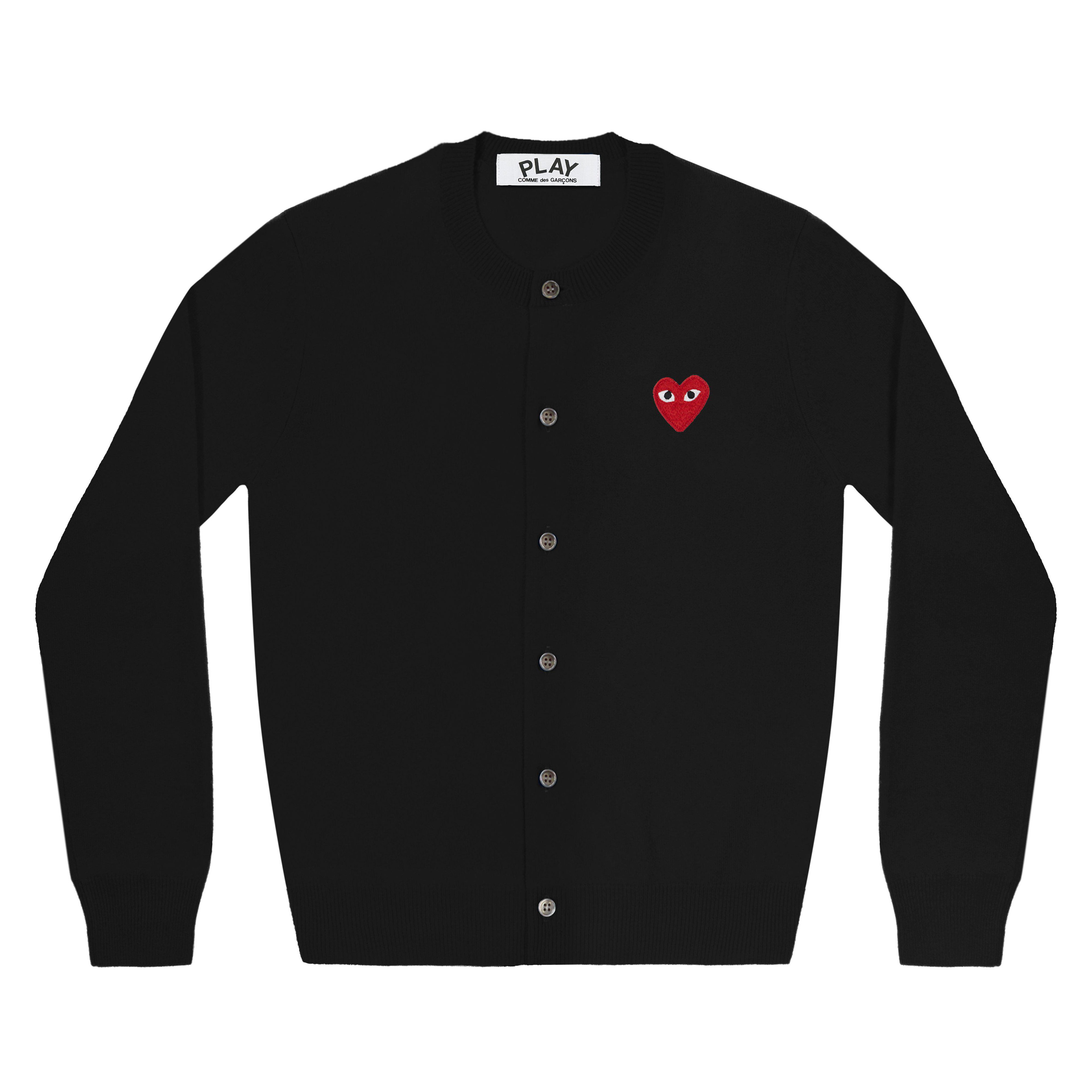 Play - Red Women’s Cardigan - (Black) by COMME DES GARCONS