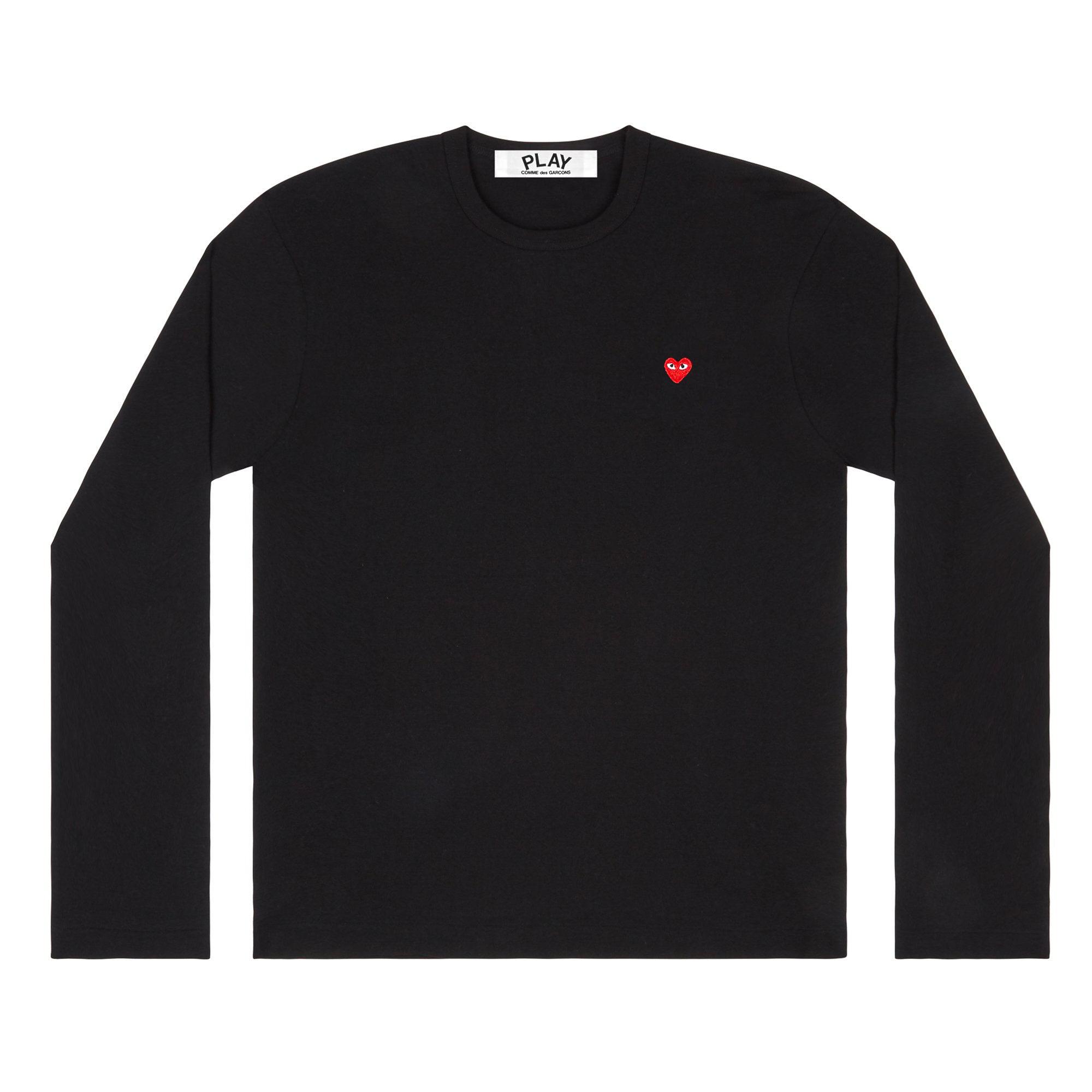 Play - Small Red Heart Long Sleeve T-Shirt - (Black) by COMME DES GARCONS