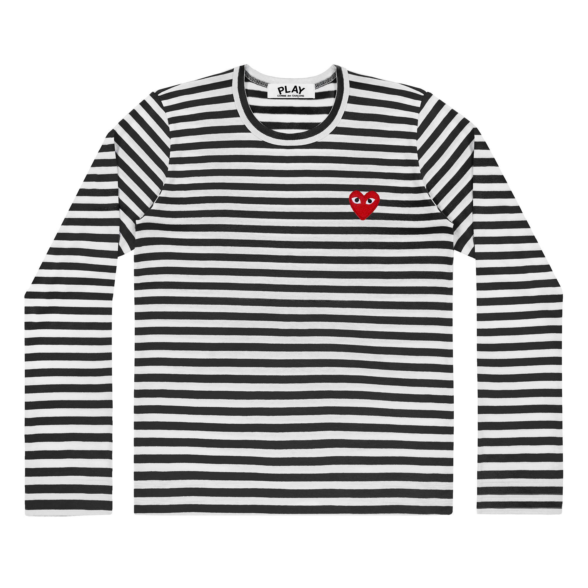 Play - Striped T-Shirt - (Black/White) by COMME DES GARCONS