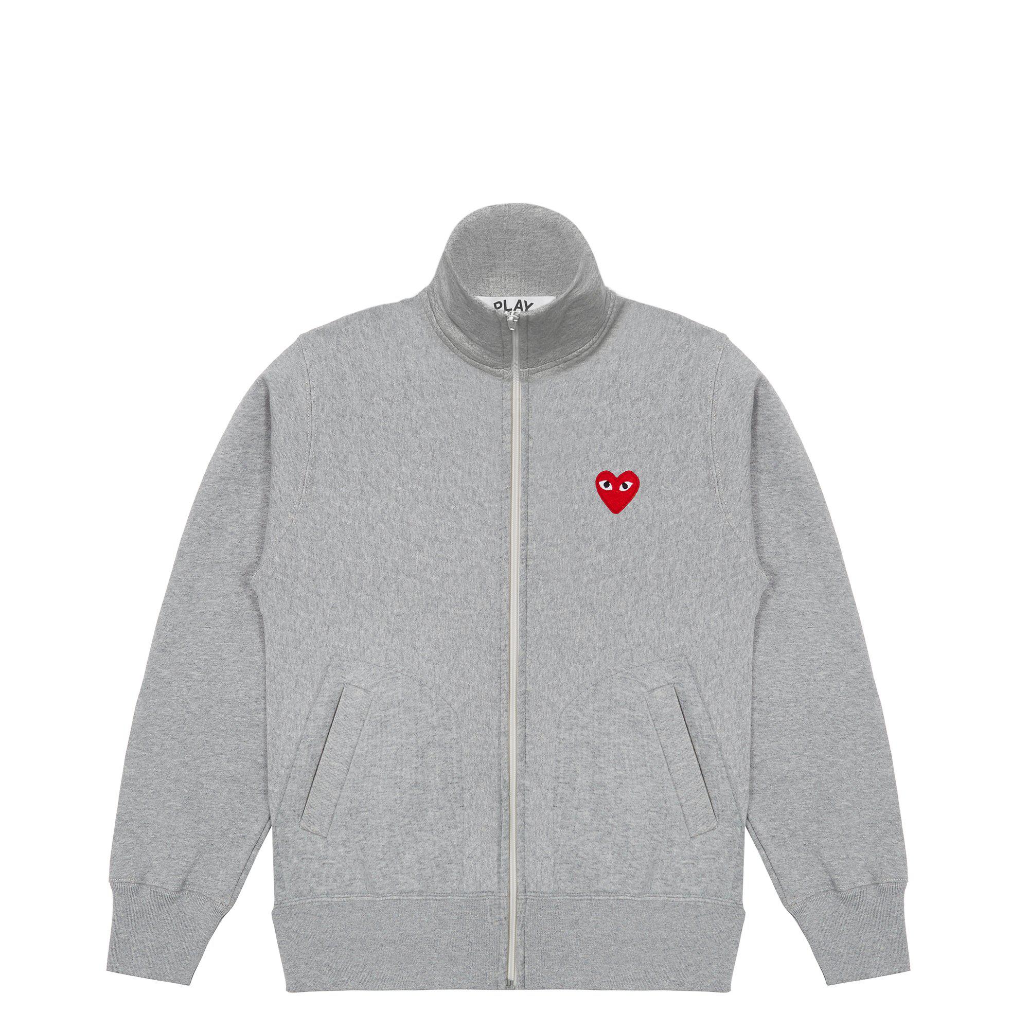 Play - Sweatshirt with 5 Hearts - (Grey) by COMME DES GARCONS