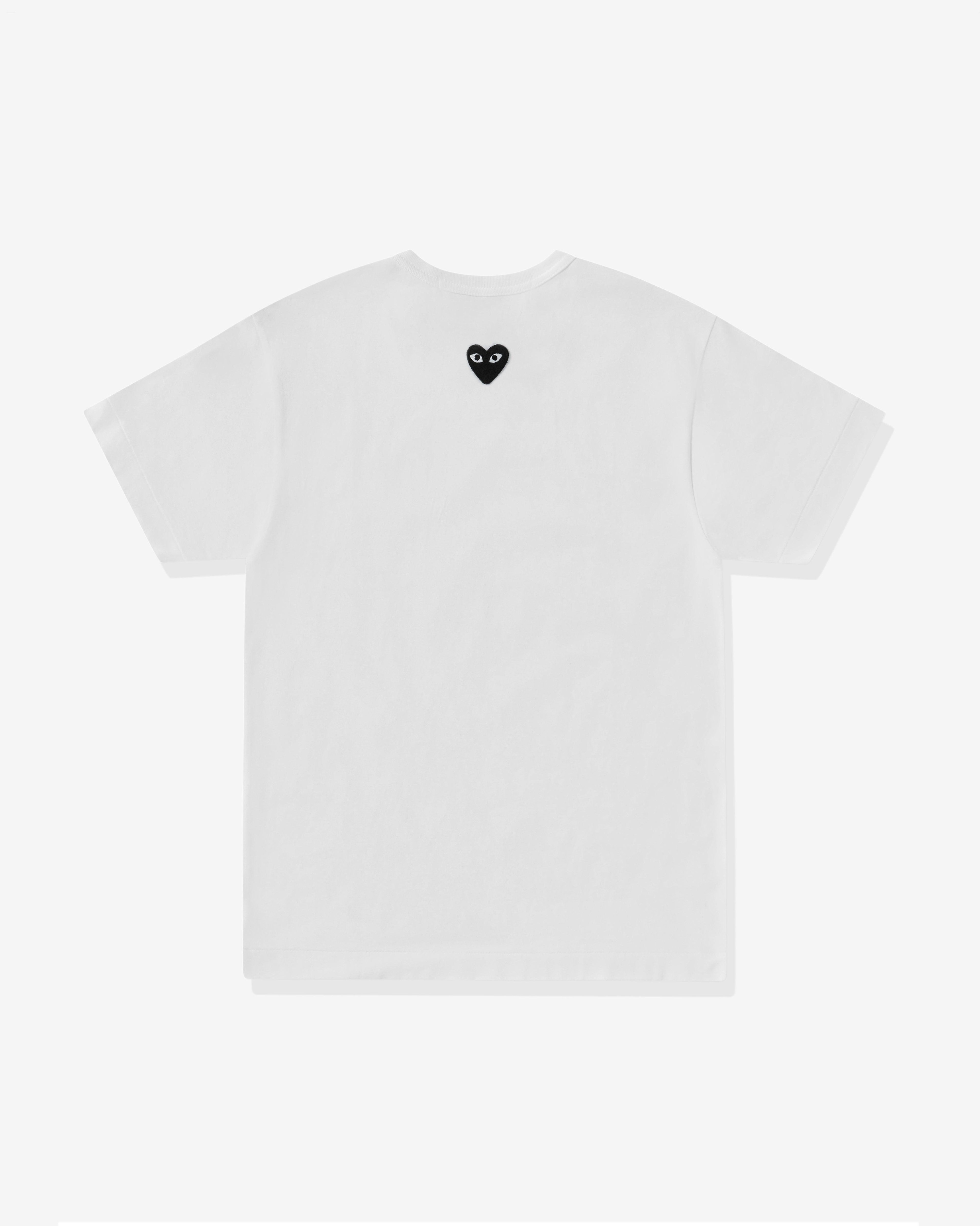 Play - Unisex Reverse Black Heart T-Shirt - (White) by COMME DES GARCONS