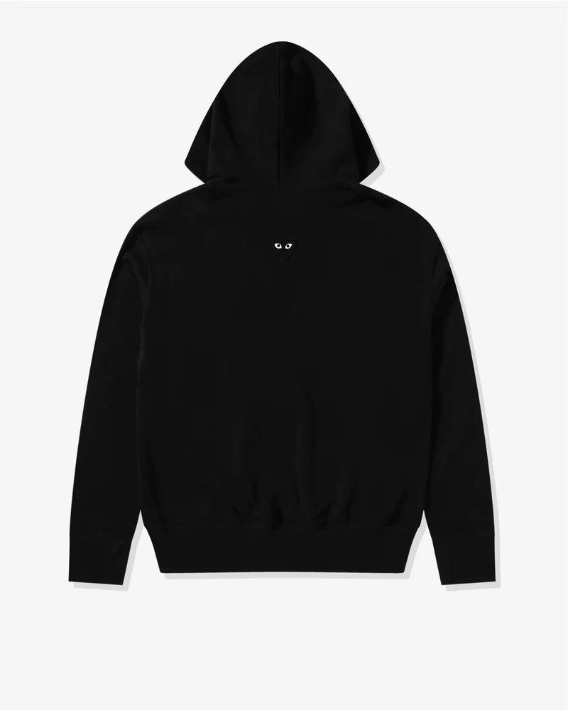 Play - Unisex Reverse Black Heart Zip Hooded - (Black) by COMME DES GARCONS