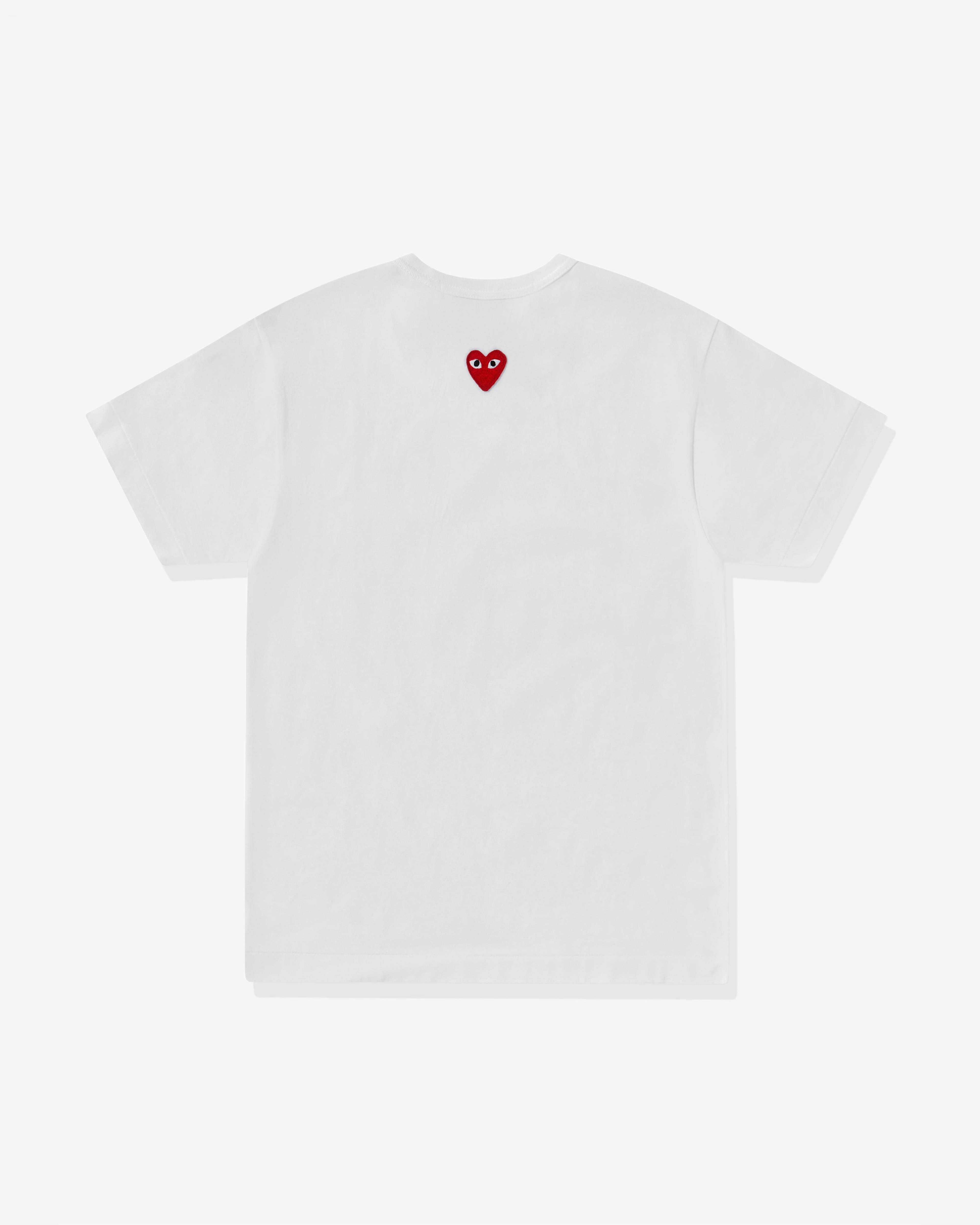Play - Unisex Reverse Red Heart T-Shirt - (White) by COMME DES GARCONS