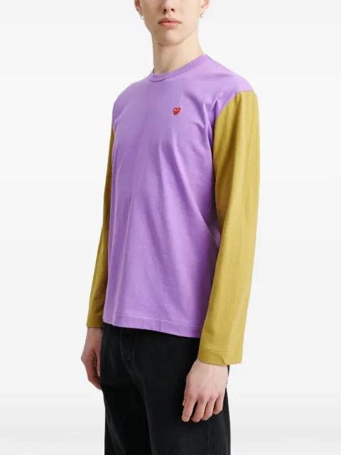 Play heart-patch long-sleeves T-shirt by COMME DES GARCONS