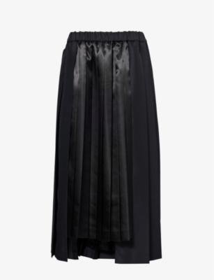 Pleated side-pocket woven midi skirt by COMME DES GARCONS