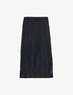 Pleated side-zip woven midi skirt by COMME DES GARCONS