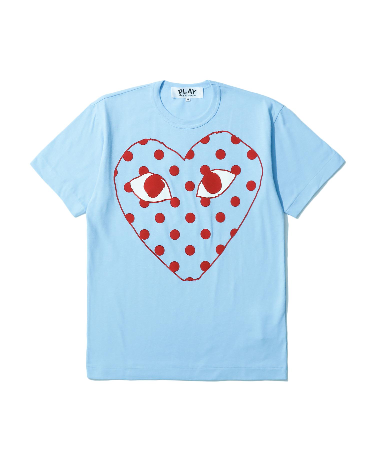Polka-dot heart logo tee by COMME DES GARCONS
