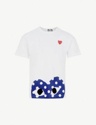 Polka-dot logo-print cotton-jersey T-shirt by COMME DES GARCONS