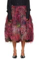 Red & Pink Jacquard Floral Midi Skirt by COMME DES GARCONS Red & Pink Jacquard Floral Midi Skirt by COMME DES GARCONS