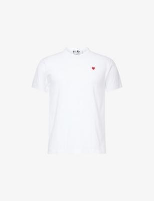 Small Embroidered Heart Cotton-Jersey T-Shirt by COMME DES GARCONS