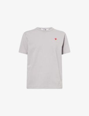 Small Heart-Embroidered Cotton T-Shirt by COMME DES GARCONS