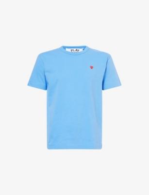 Small Heart-Embroidered Cotton T-Shirt by COMME DES GARCONS