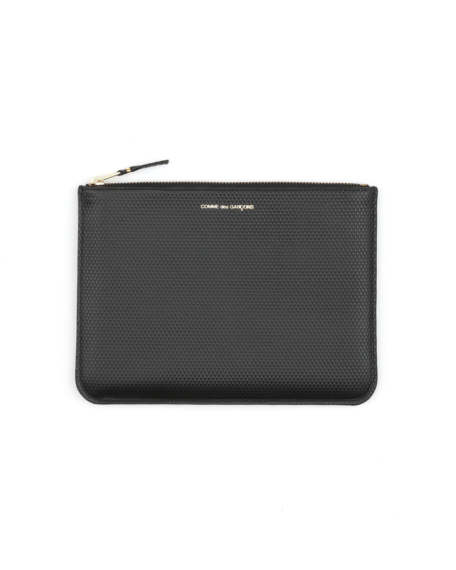 Textured leather zip pouch by COMME DES GARCONS