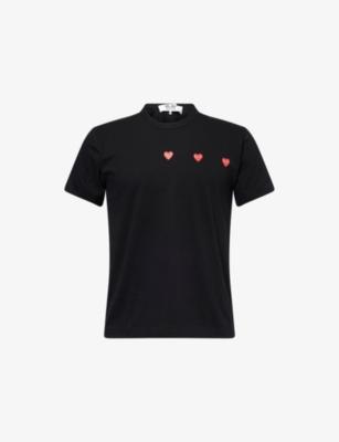 Triple Heart Graphic-Print Crewneck Cotton T-Shirt by COMME DES GARCONS