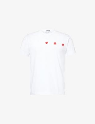 Triple Heart Graphic-Print Crewneck Cotton T-Shirt by COMME DES GARCONS