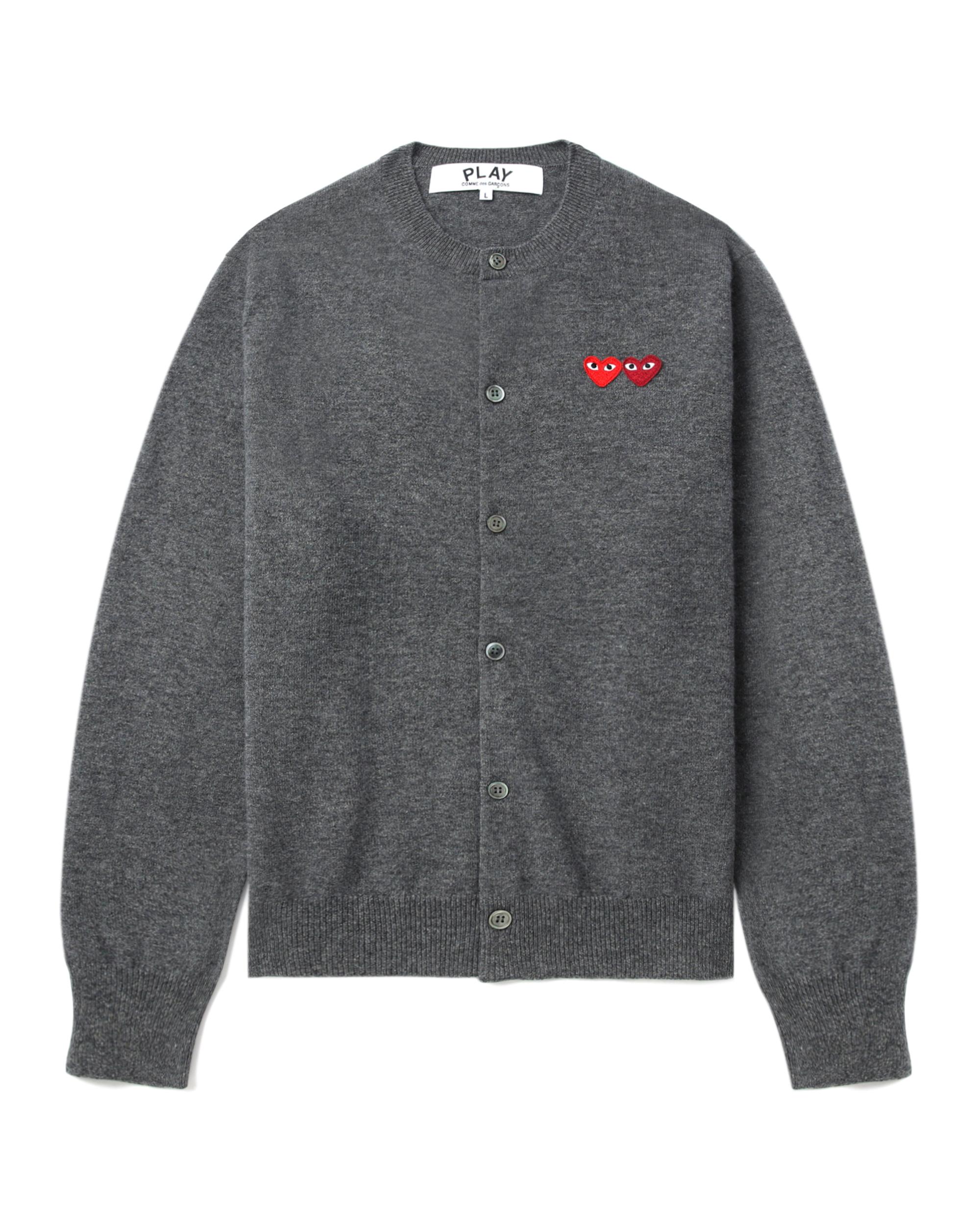 Two heart emblem cardigan by COMME DES GARCONS