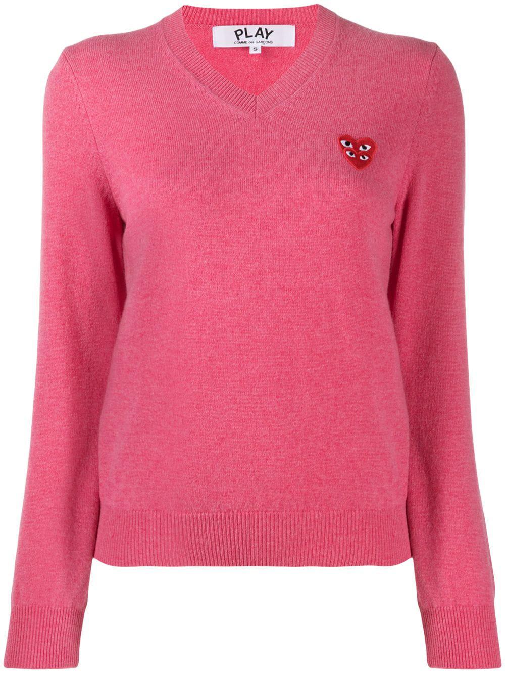 V-neck overlapping heart top by COMME DES GARCONS
