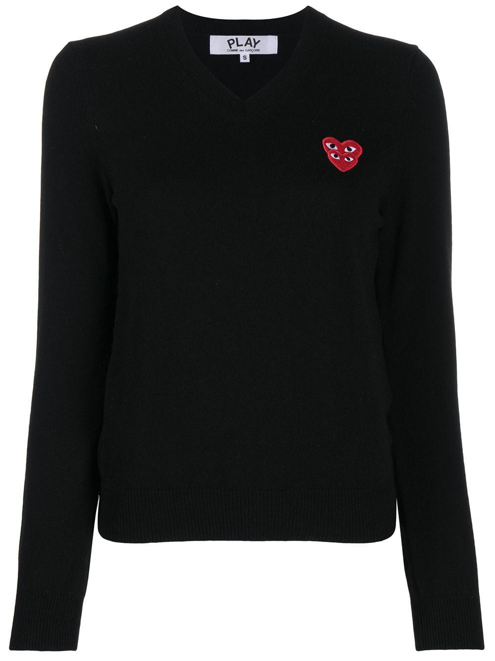 V-neck overlapping heart top by COMME DES GARCONS