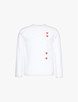Vertical heart-print cotton-jersey T-shirt by COMME DES GARCONS
