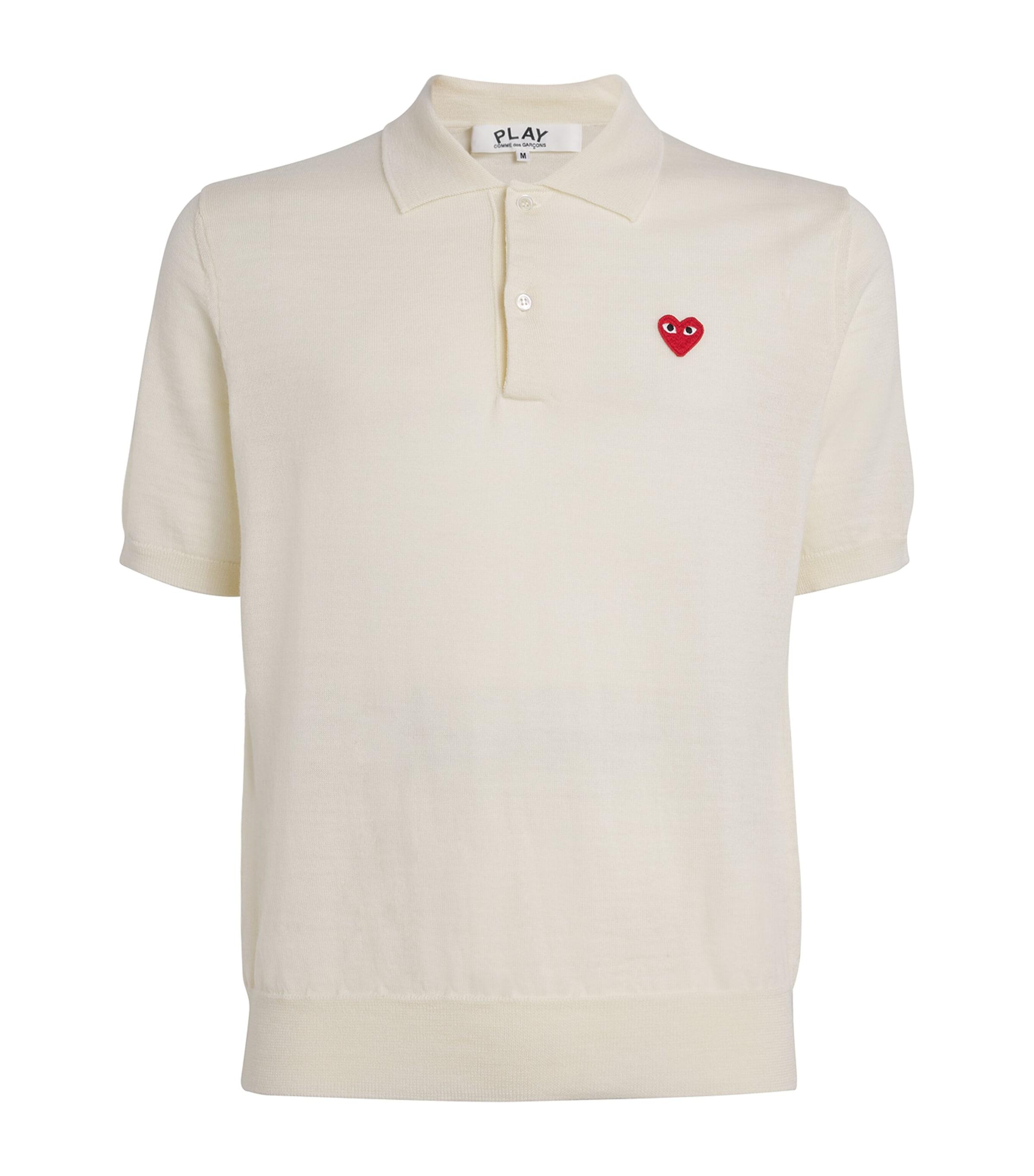 Wool Heart Logo Polo Shirt by COMME DES GARCONS