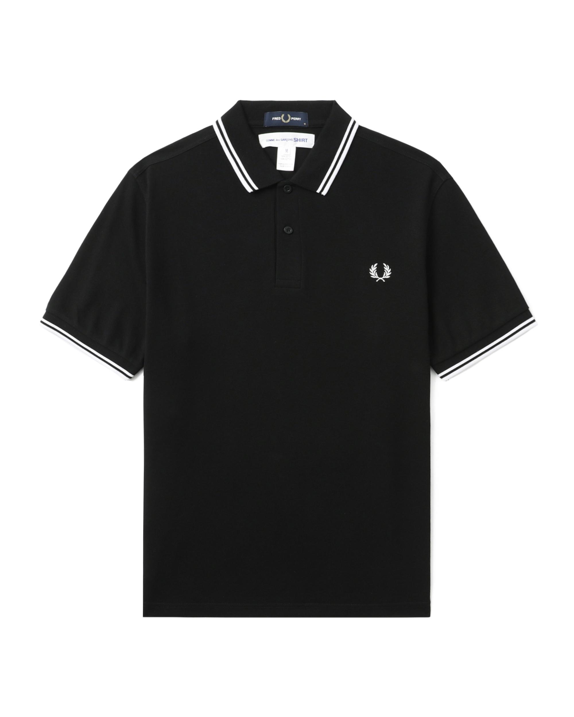 X Fred Perry slogan polo shirt by COMME DES GARCONS